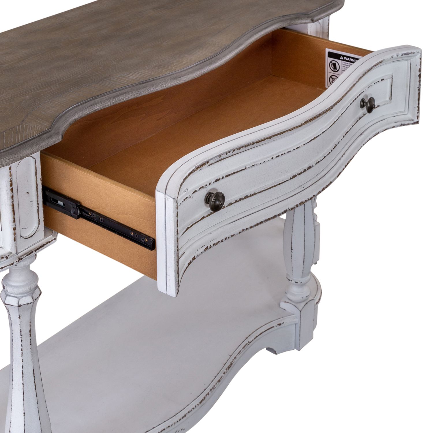 Magnolia Manor Irregular Wood 56-Inch Hall Console Table w/Drawer