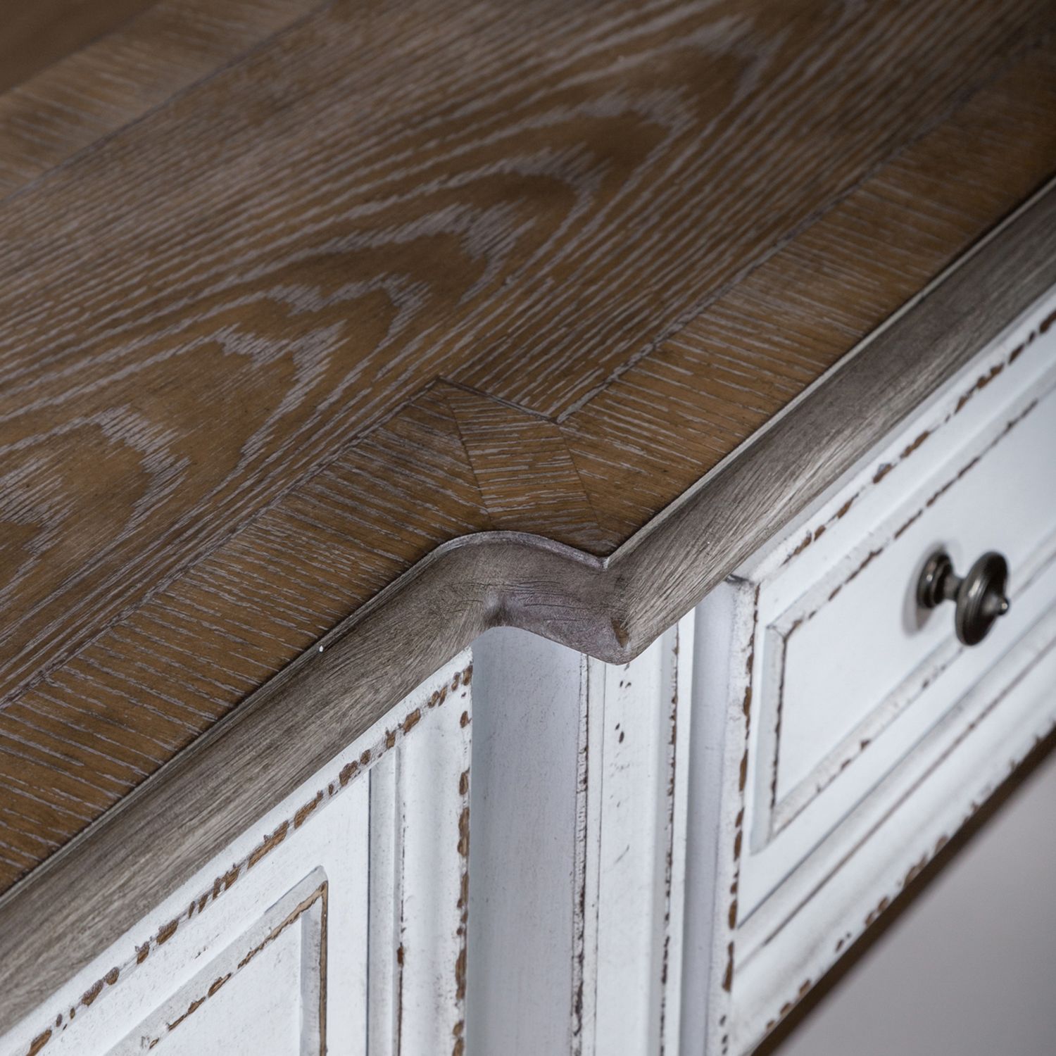 Magnolia Manor Irregular Wood 72-Inch Hall Console Table w/3 Drawers