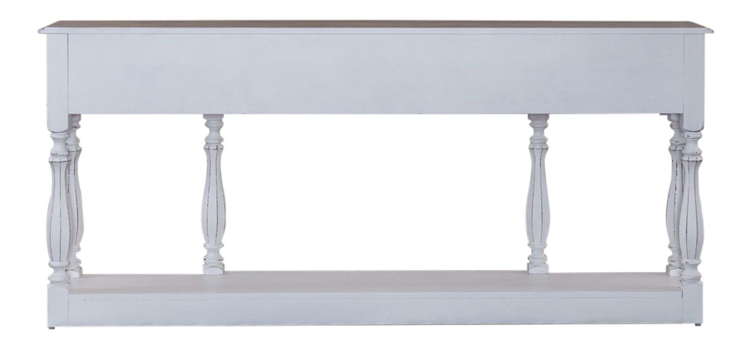 Magnolia Manor Irregular Wood 72-Inch Hall Console Table w/3 Drawers