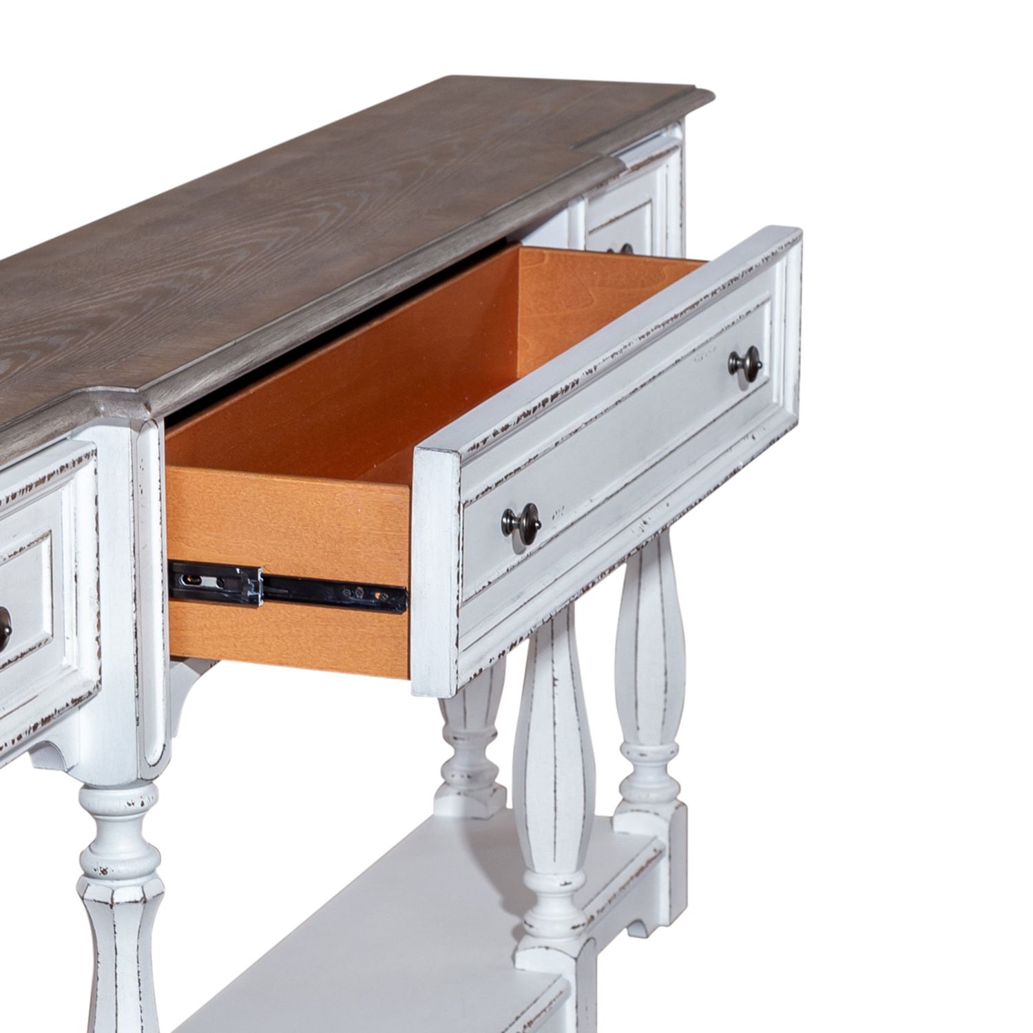 Magnolia Manor Irregular Wood 72-Inch Hall Console Table w/3 Drawers