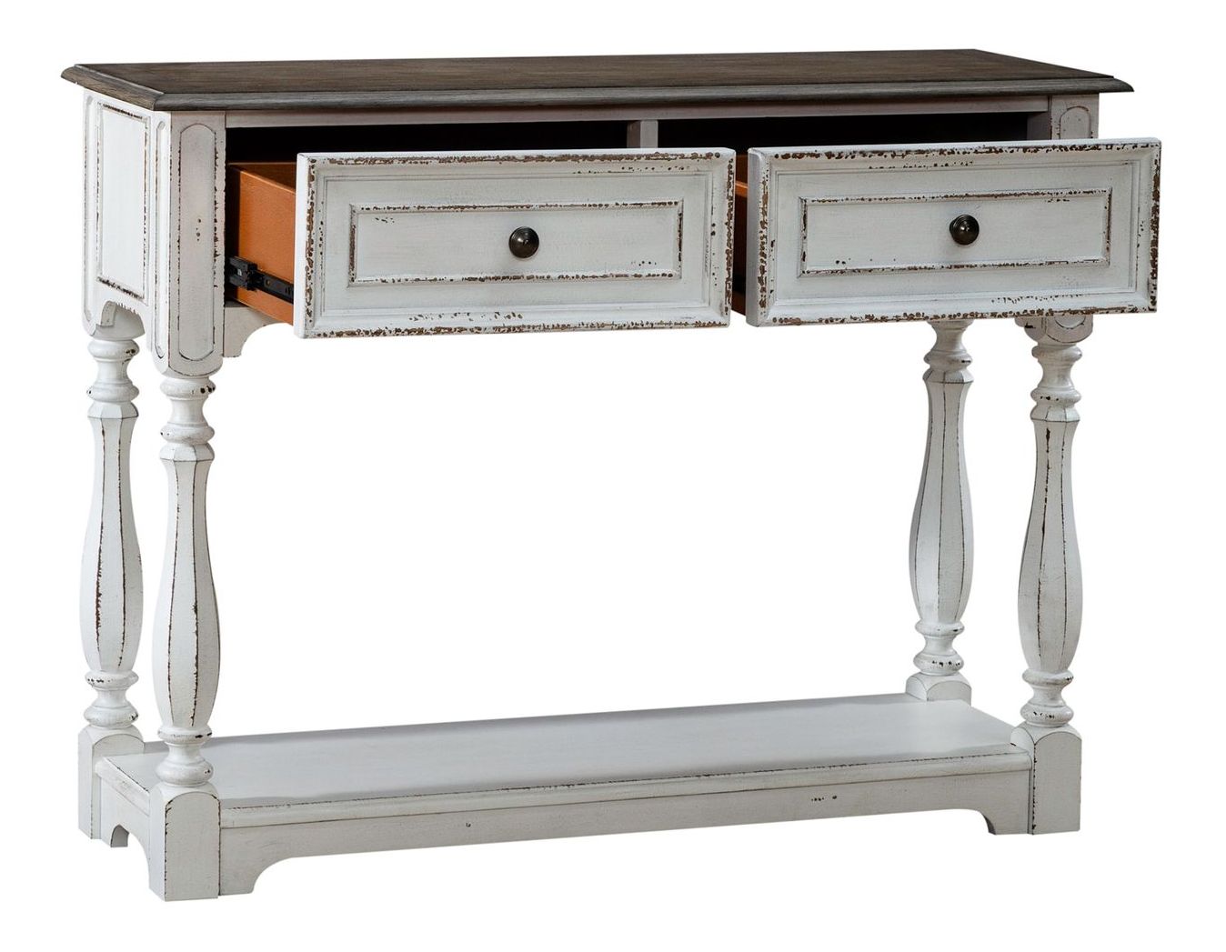 Magnolia Manor Rectangular Wood Hall Console w/2 Drawers