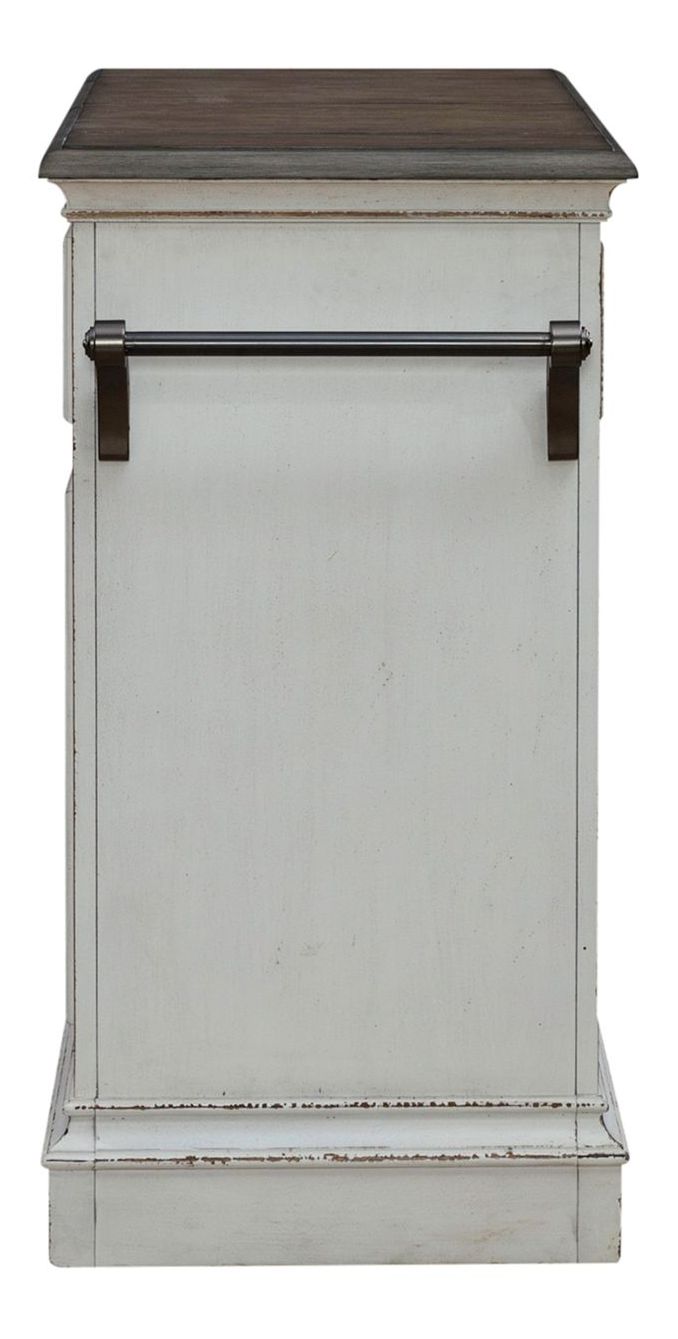 Magnolia Manor Wood Bar Cart w/2 Drawers & Door