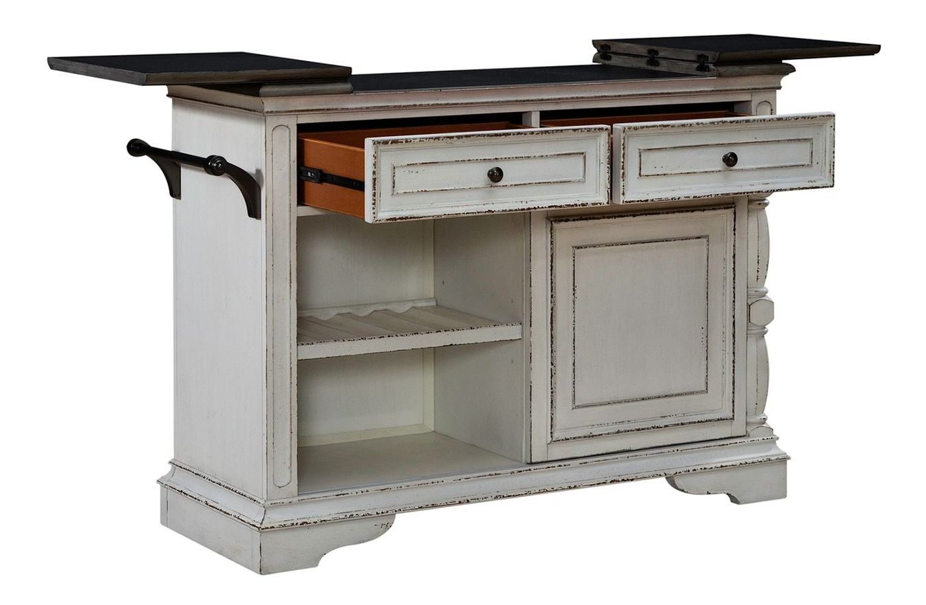 Magnolia Manor Wood Bar Cart w/2 Drawers & Door