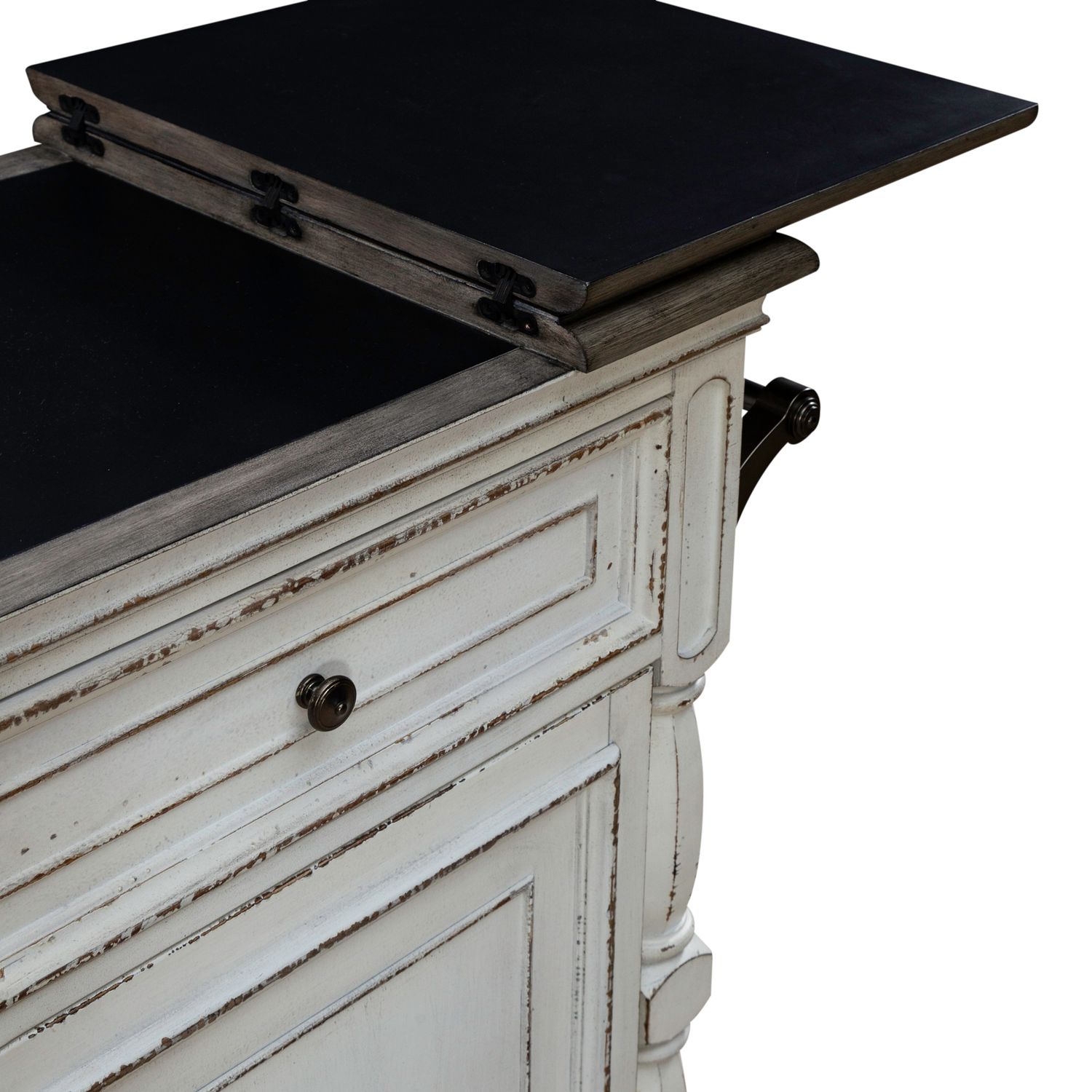 Magnolia Manor Wood Bar Cart w/2 Drawers & Door