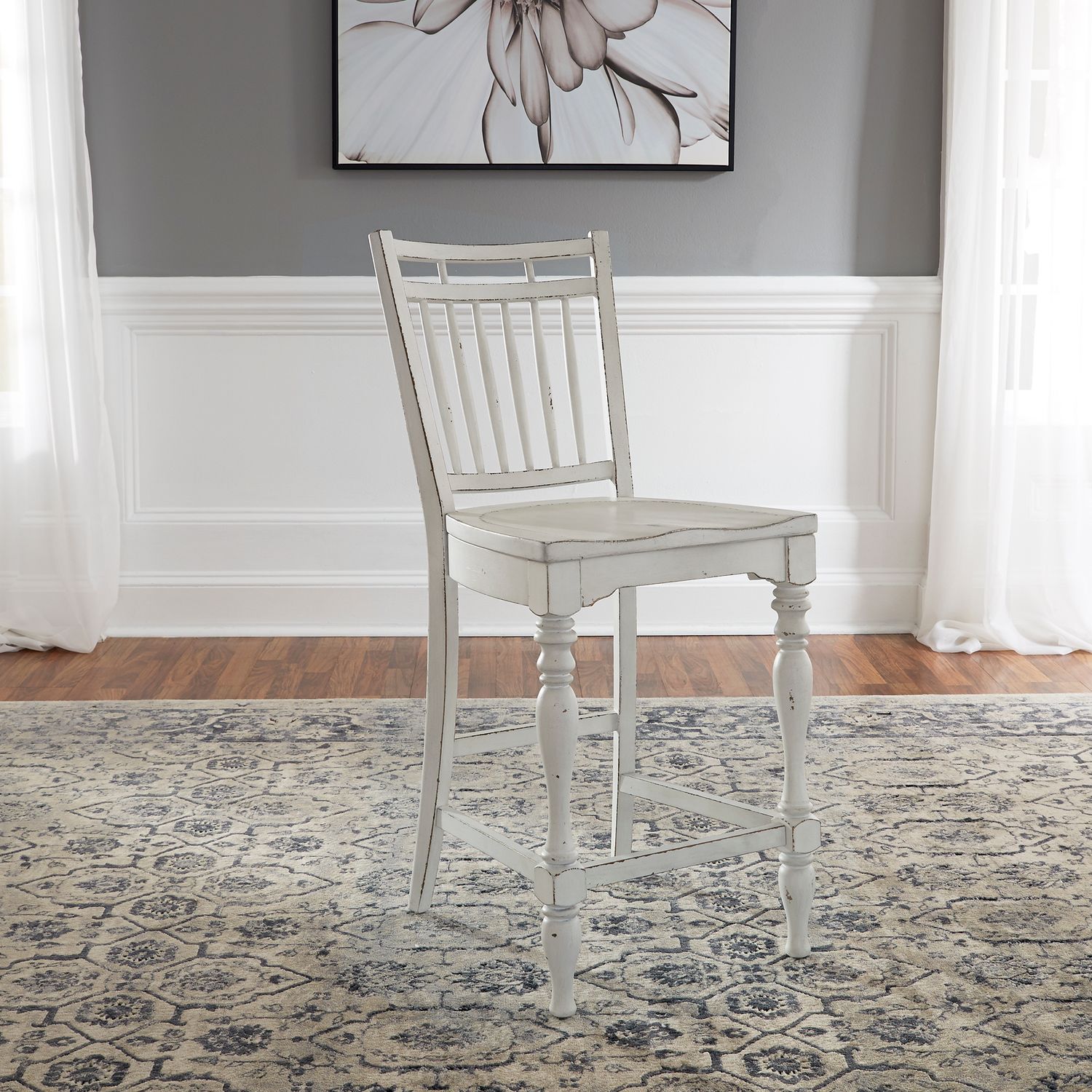 Magnolia Manor Spindle Wood Back Counter Chair