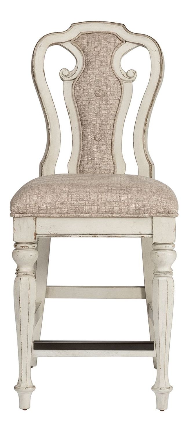 Magnolia Manor Tweed/Wood Chenille Counter Height Chair