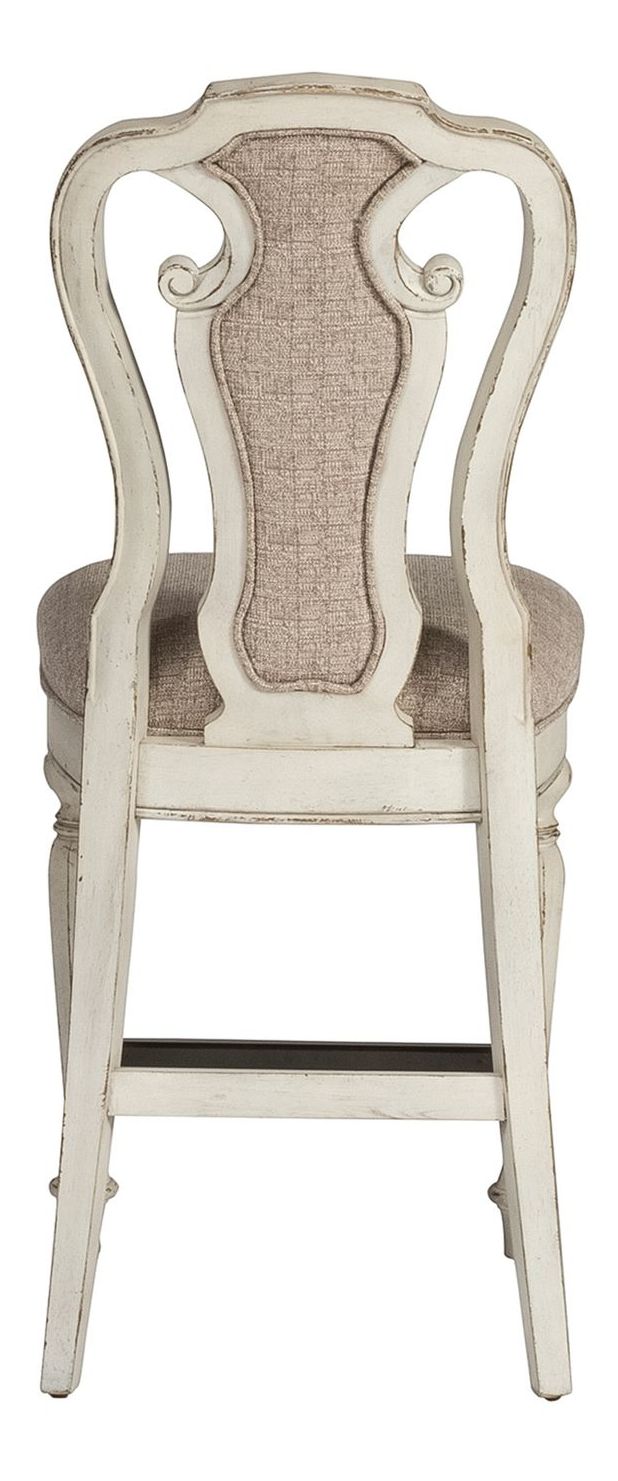 Magnolia Manor Tweed/Wood Chenille Counter Height Chair