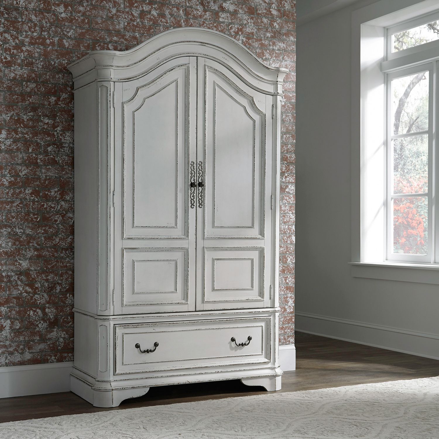 Magnolia Manor Wood Armoire w/2 Doors & Drawer
