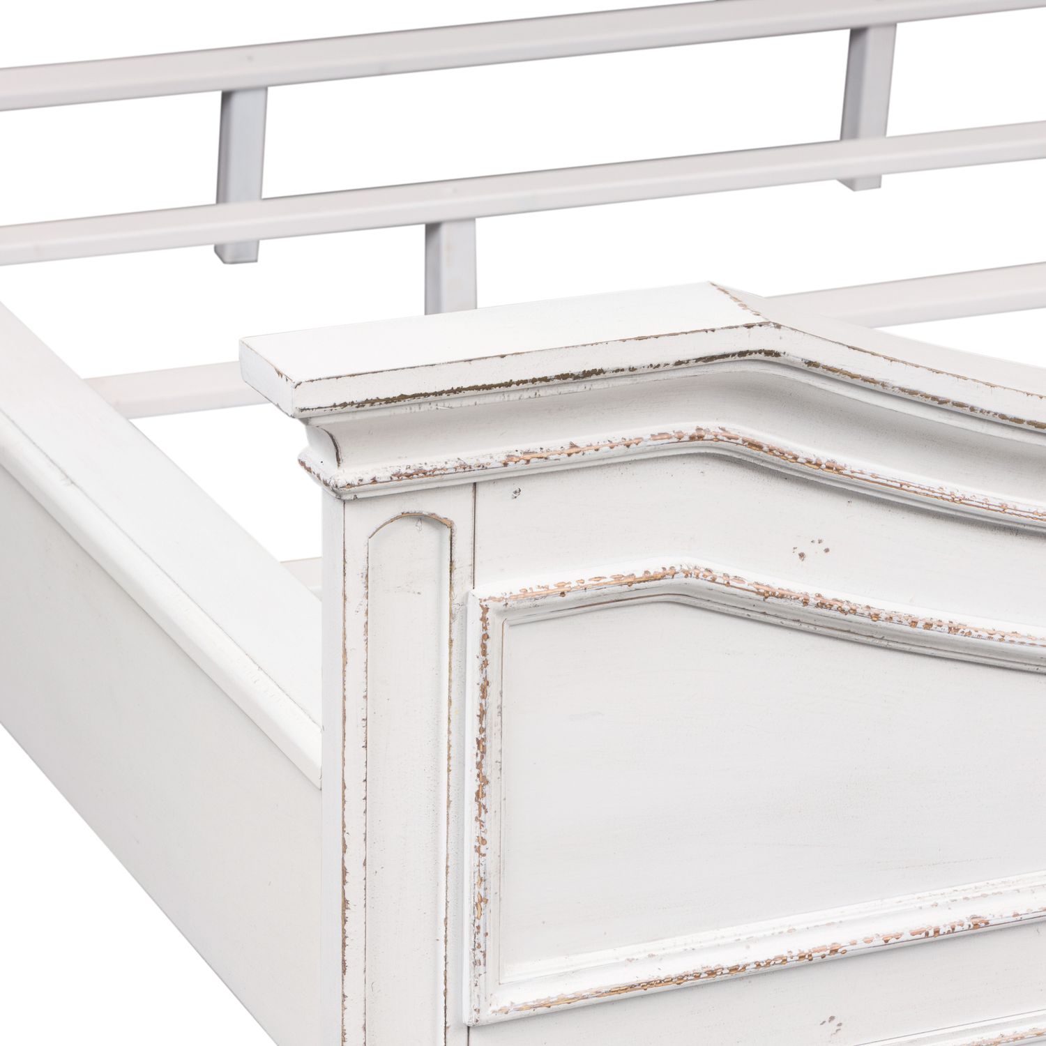 Magnolia Manor Antique White Upholstered King Bed | Liberty