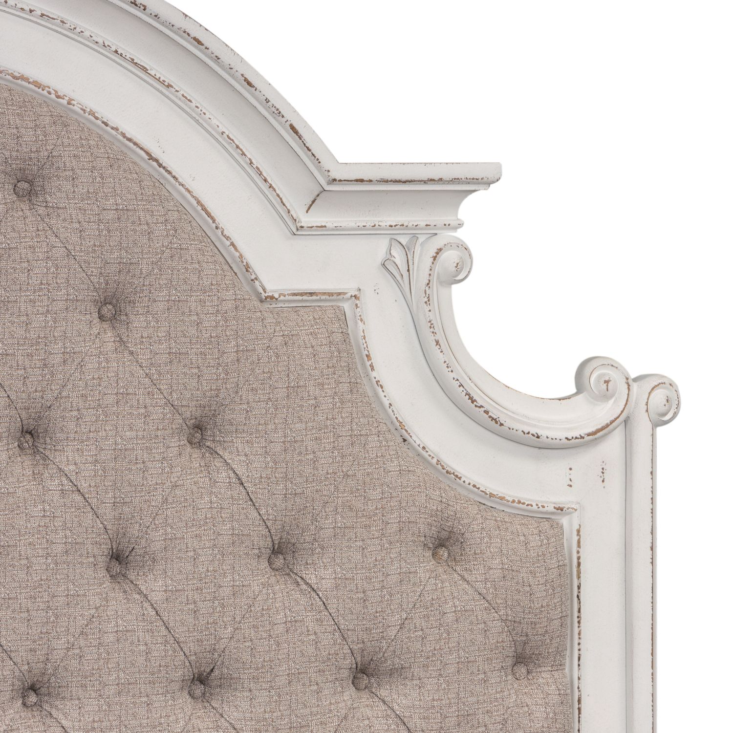 Magnolia Manor Antique White Upholstered Bedroom Set | Liberty