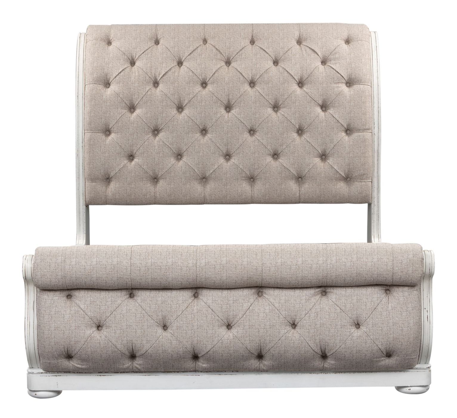 Magnolia Manor Antique White Upholstered Sleigh Bed | Liberty