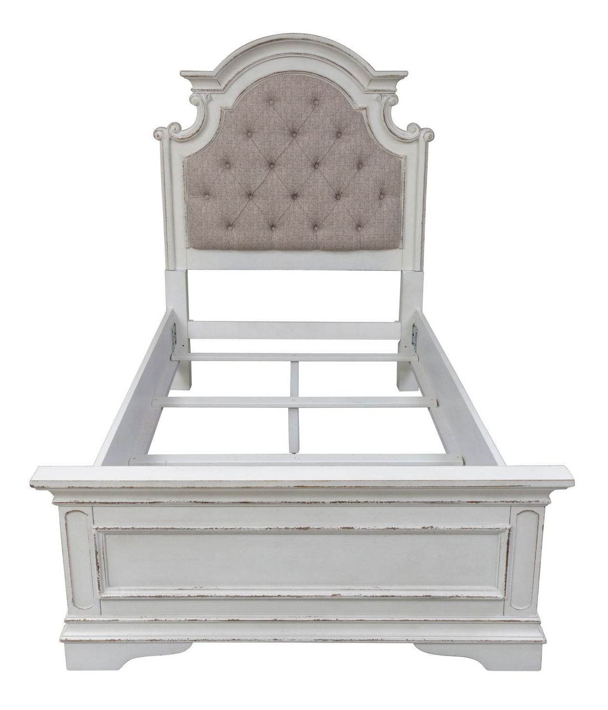 Magnolia Manor Antique White Upholstered Bed | Liberty
