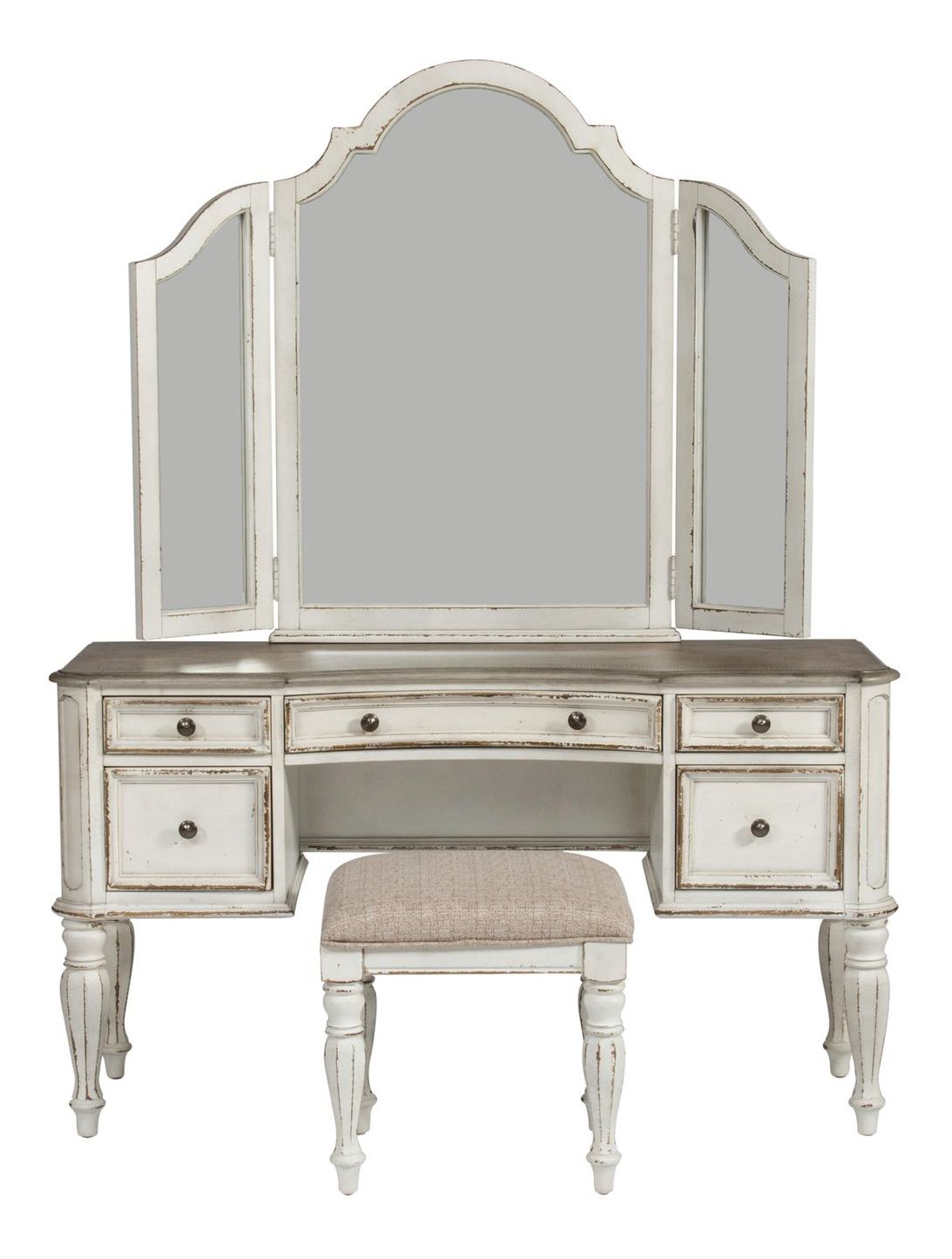 Magnolia Manor Rectangular Wood 3-Piece 5-Drawer Vanity Set