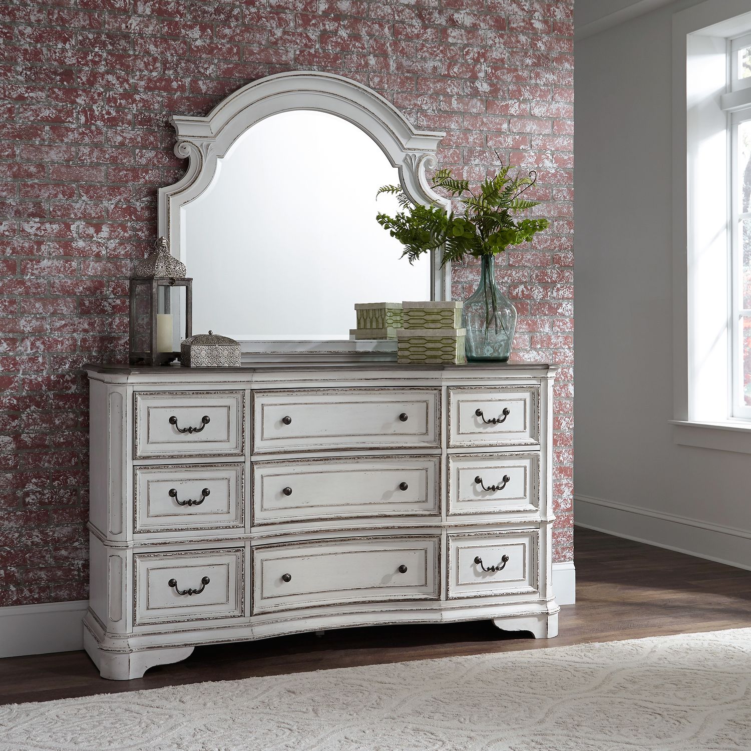 Magnolia Manor Antique White Panel Bedroom Set | Liberty