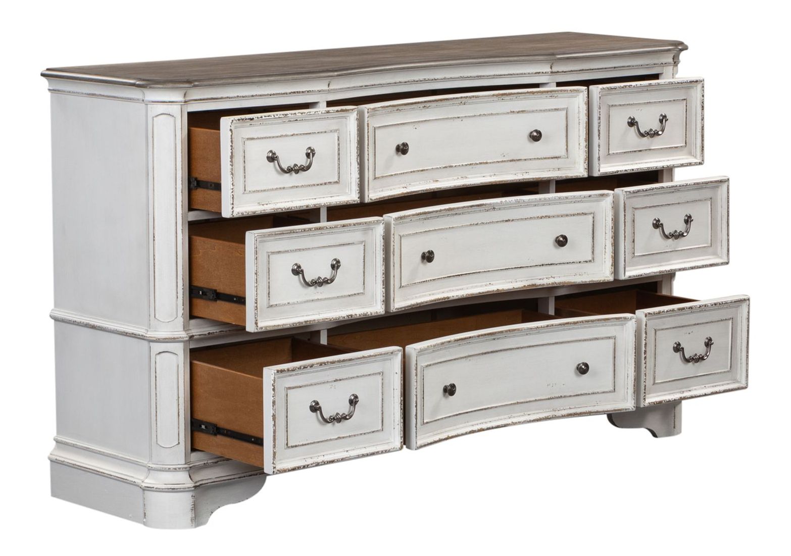 Magnolia Manor Antique White Upholstered Bedroom Set | Liberty