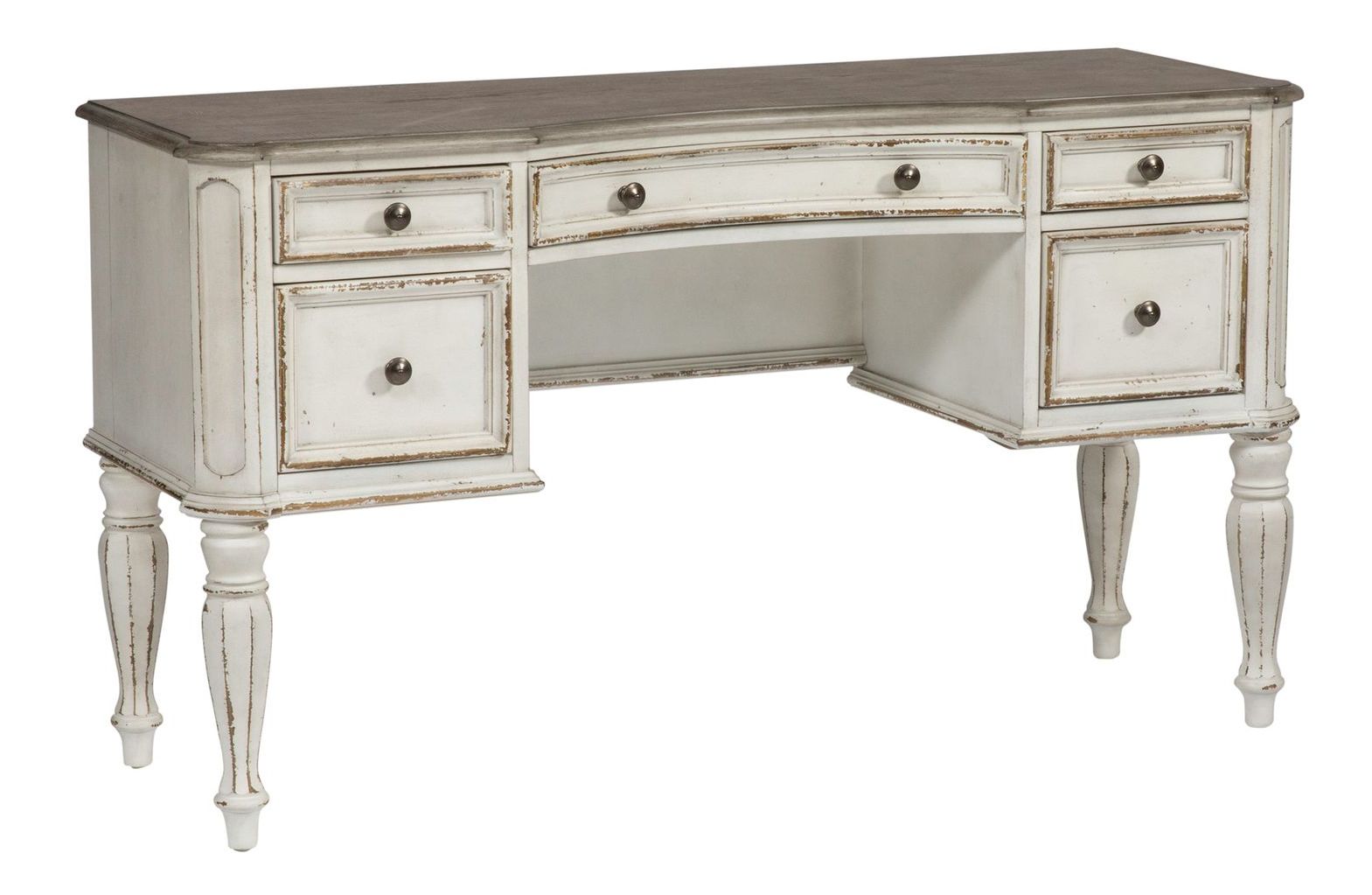 Magnolia Manor Antique White Upholstered Bedroom Set | Liberty