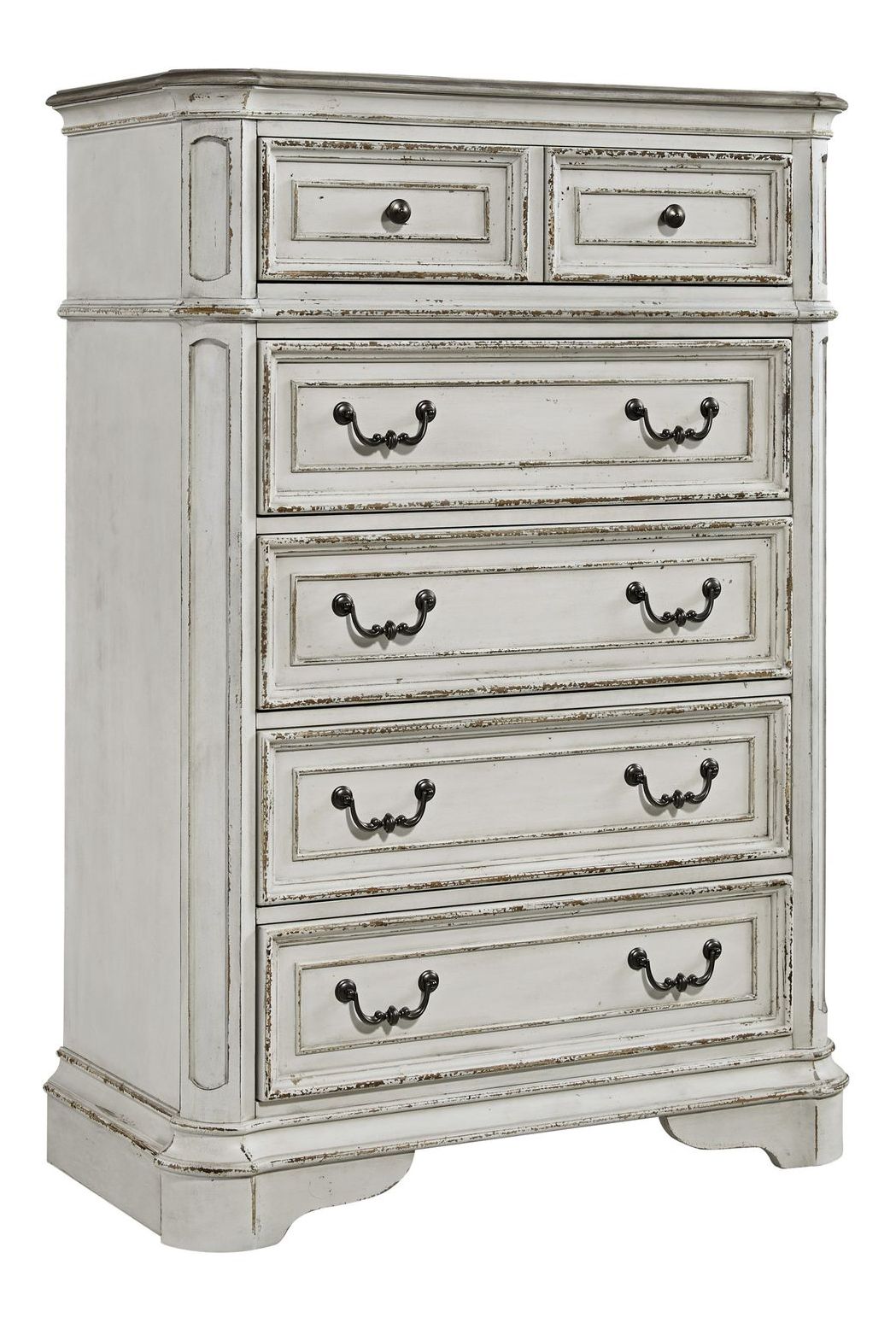 Magnolia Manor Antique White Upholstered Bedroom Set | Liberty