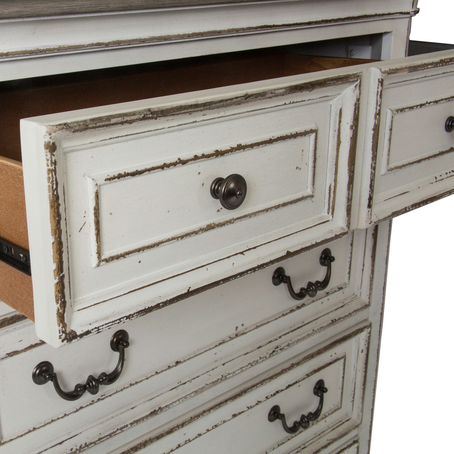 Magnolia Manor Antique White Upholstered Bedroom Set | Liberty