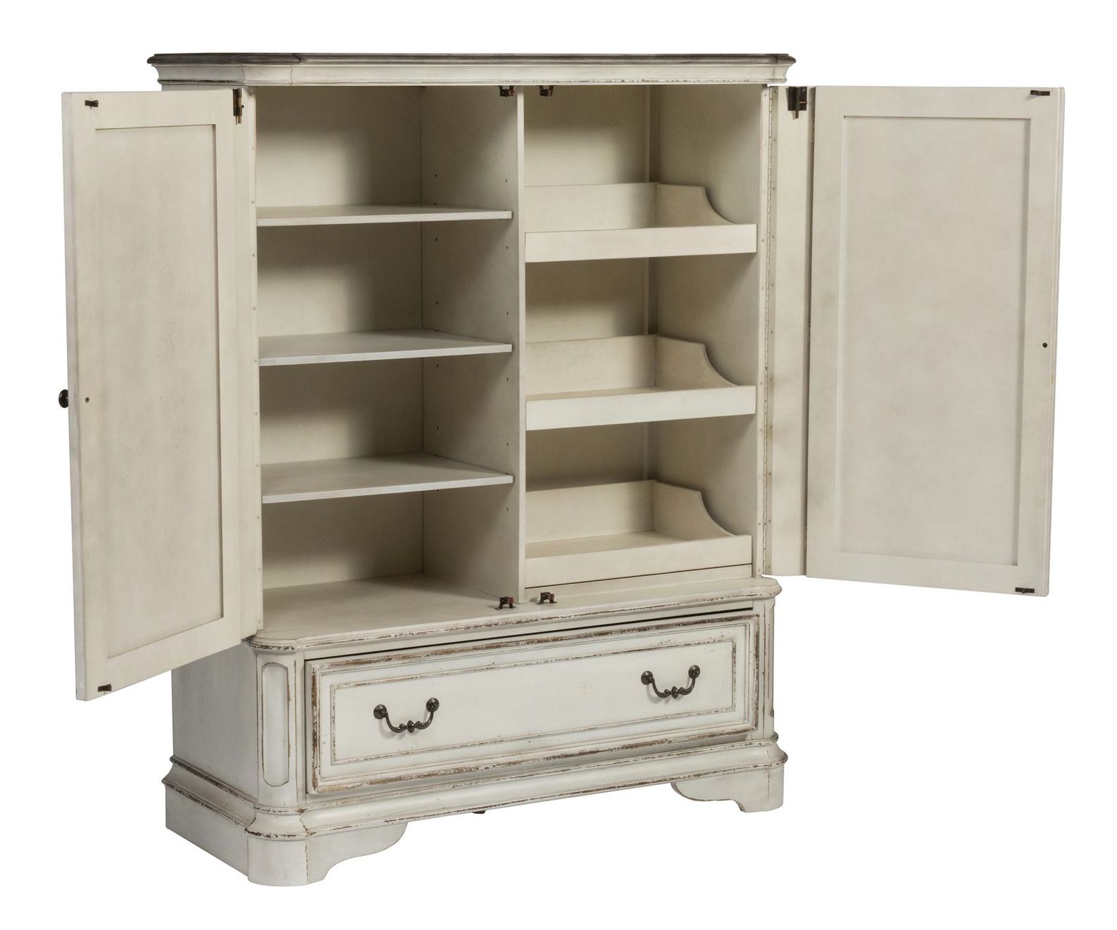 Magnolia Manor Antique White Upholstered Bedroom Set | Liberty