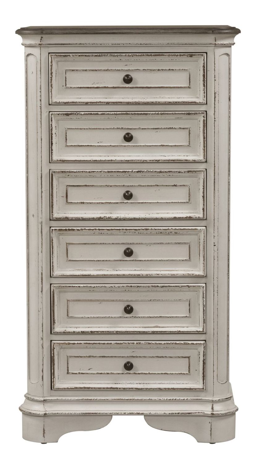 Magnolia Manor Antique White Upholstered Bedroom Set | Liberty