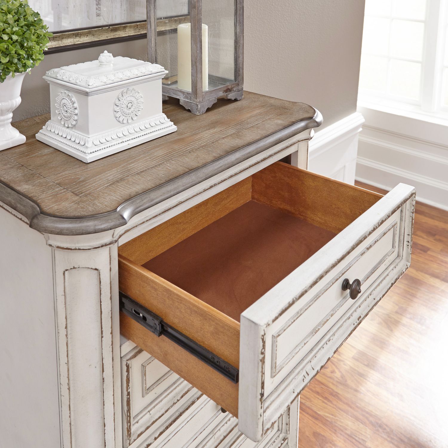 Magnolia Manor Antique White Panel Bedroom Set | Liberty