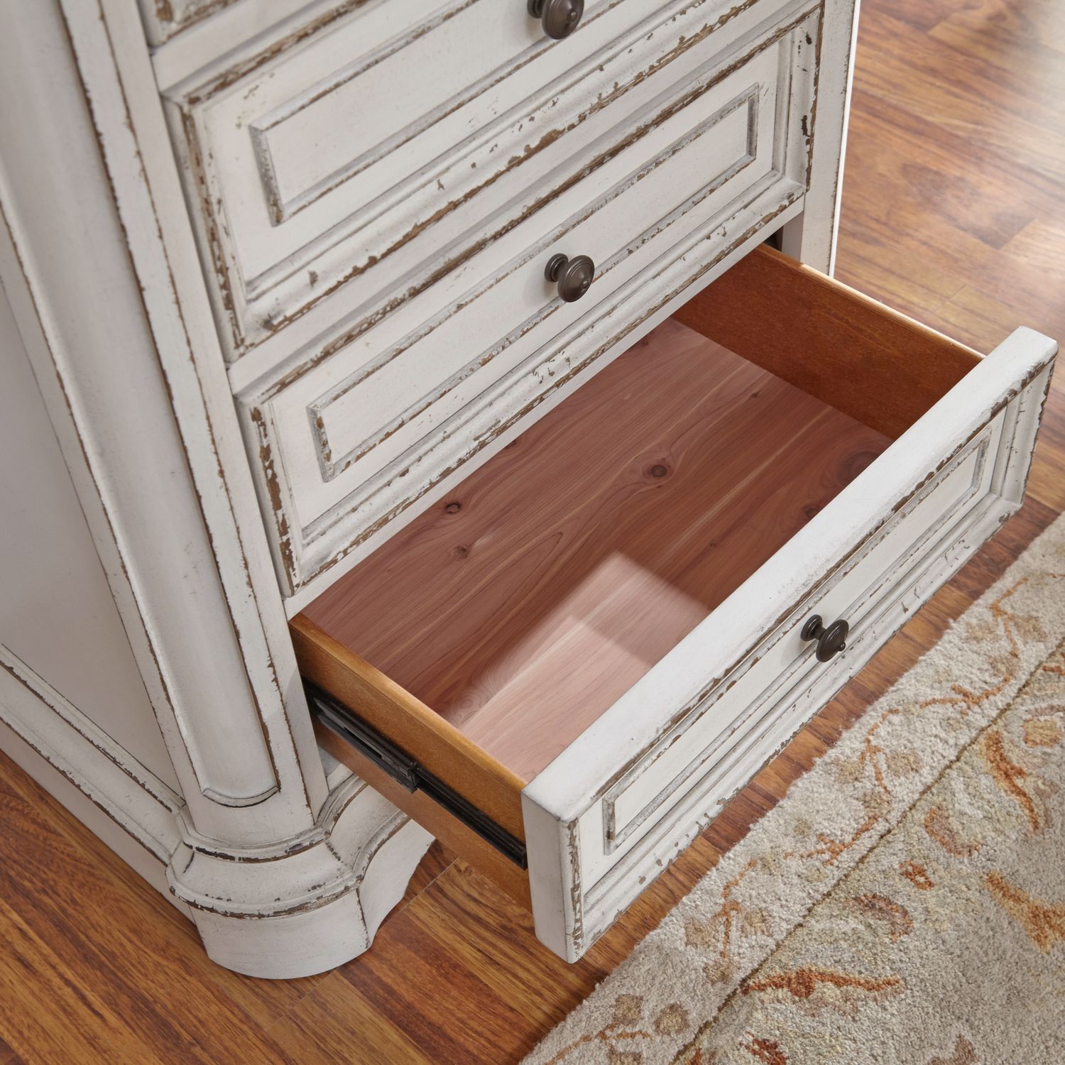 Magnolia Manor Antique White Panel Bedroom Set | Liberty