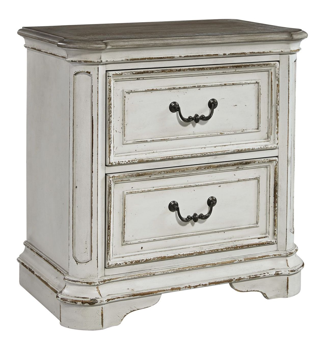 Magnolia Manor Antique White Upholstered Bedroom Set | Liberty