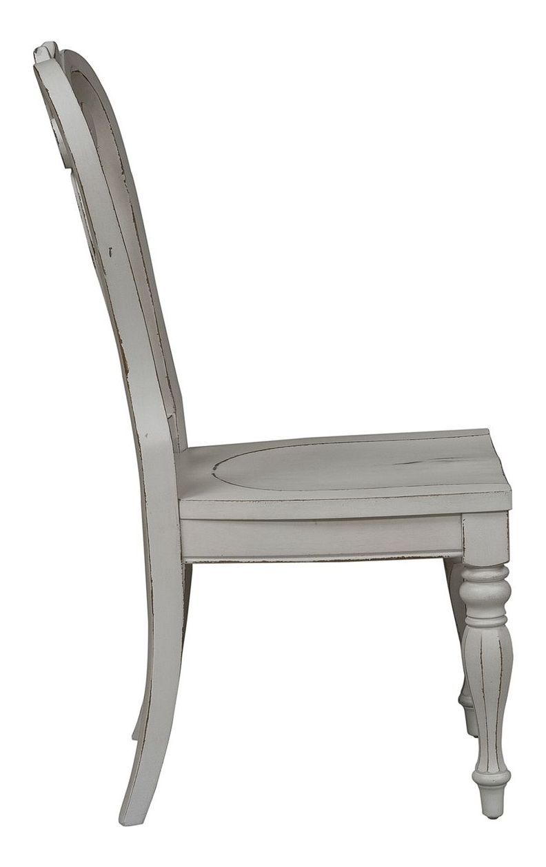 Magnolia Manor Oval Pedestal Dining Set | Antique White & Wood