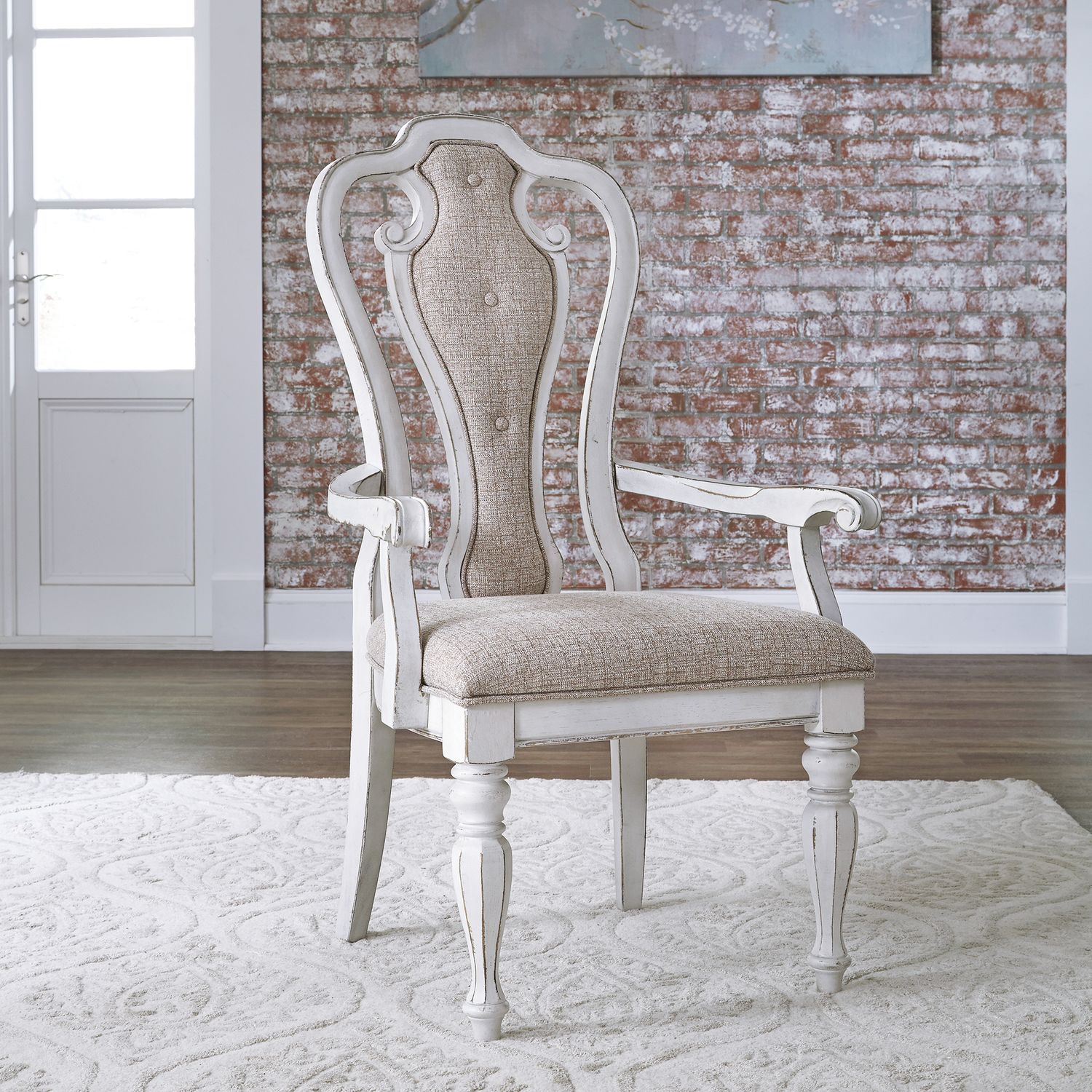 Magnolia Manor 90" Extendable Dining Set | Antique White