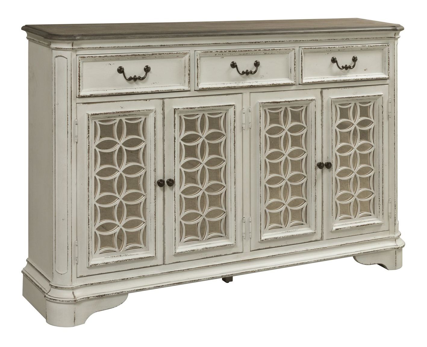 Magnolia Manor 90" Extendable Dining Set | Antique White