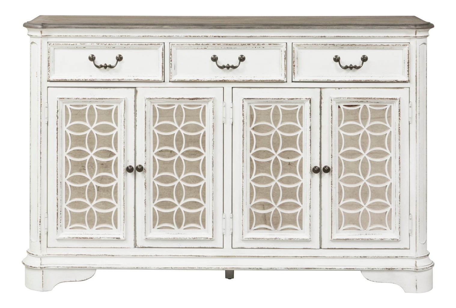 Magnolia Manor Oval Pedestal Dining Set | Antique White