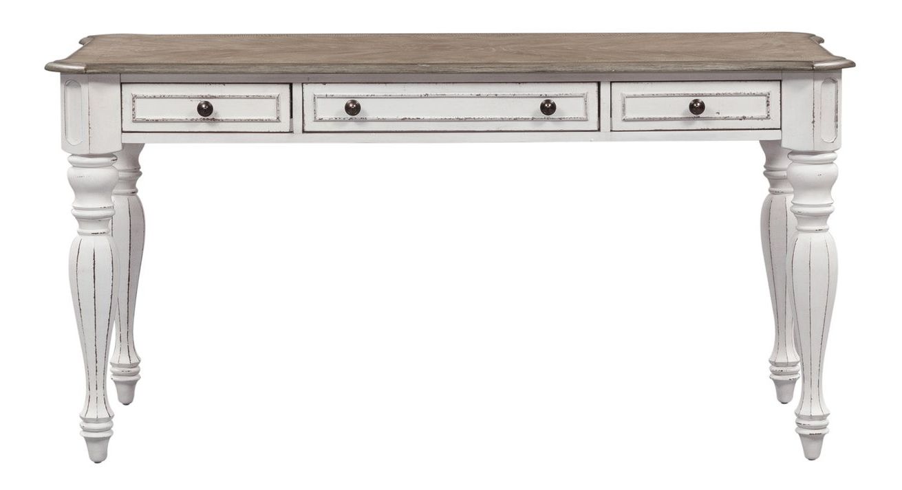 Magnolia Manor Antique White L-Shaped Office Desk Set