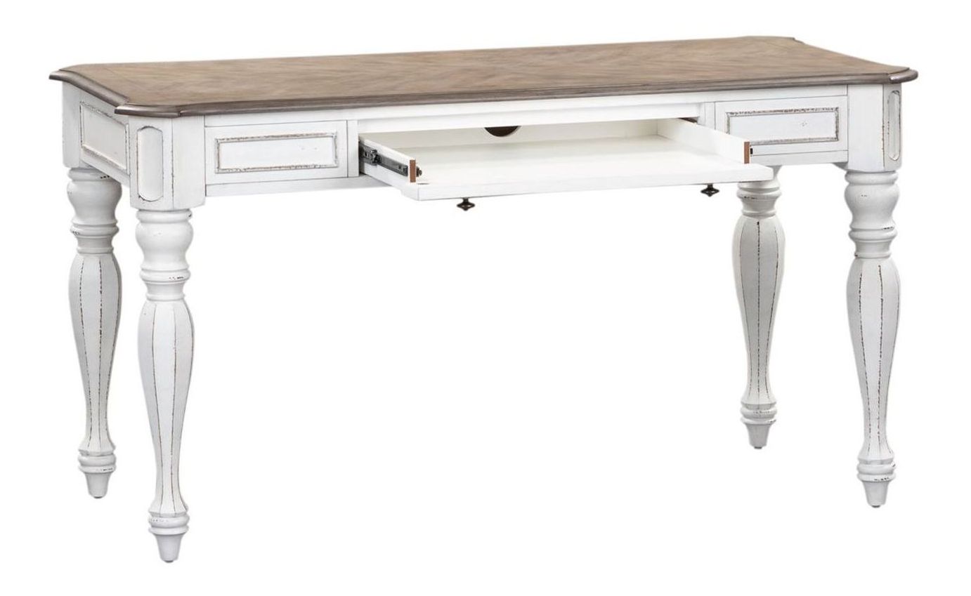Magnolia Manor Distressed White L-Desk Set