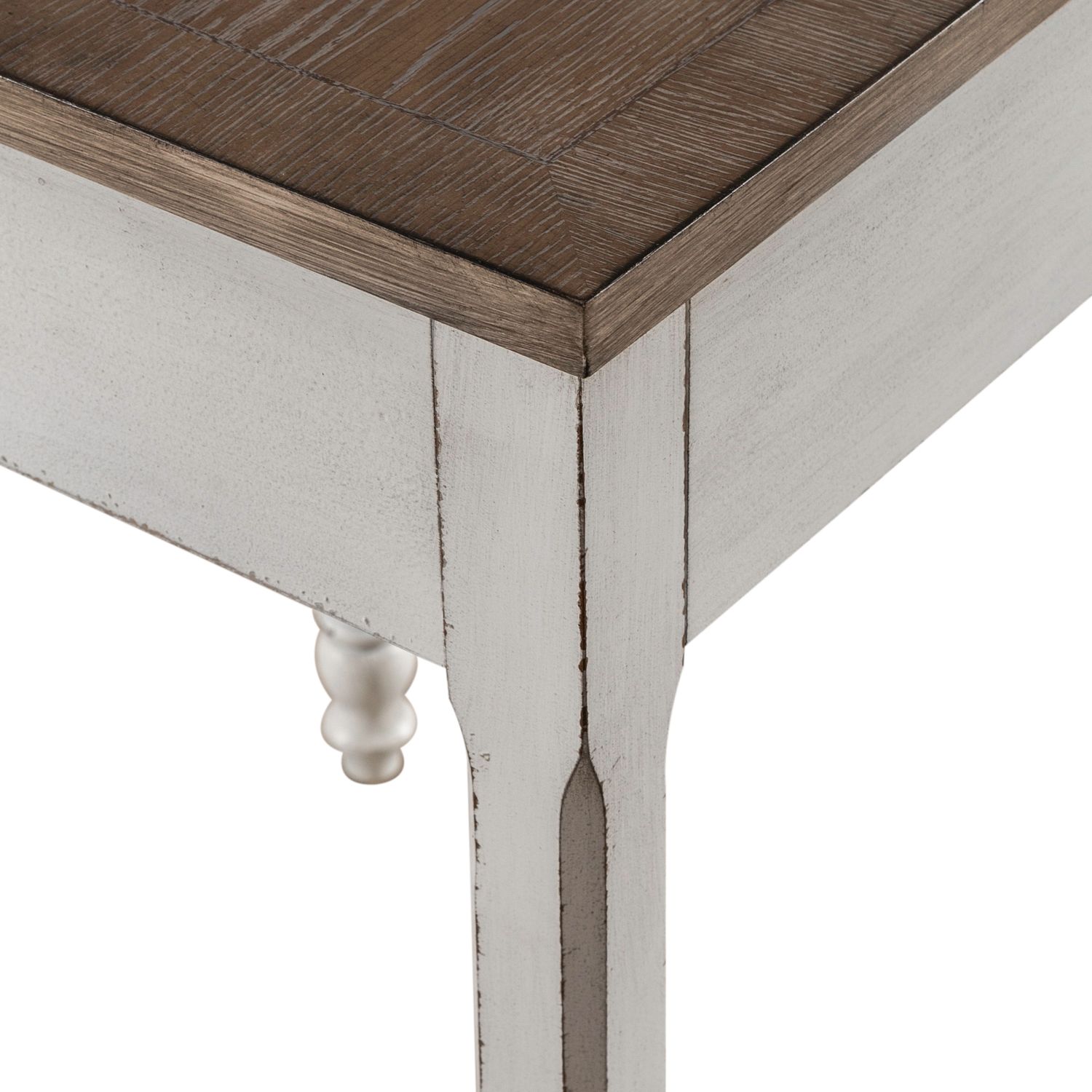 Magnolia Manor Distressed White L-Desk Set