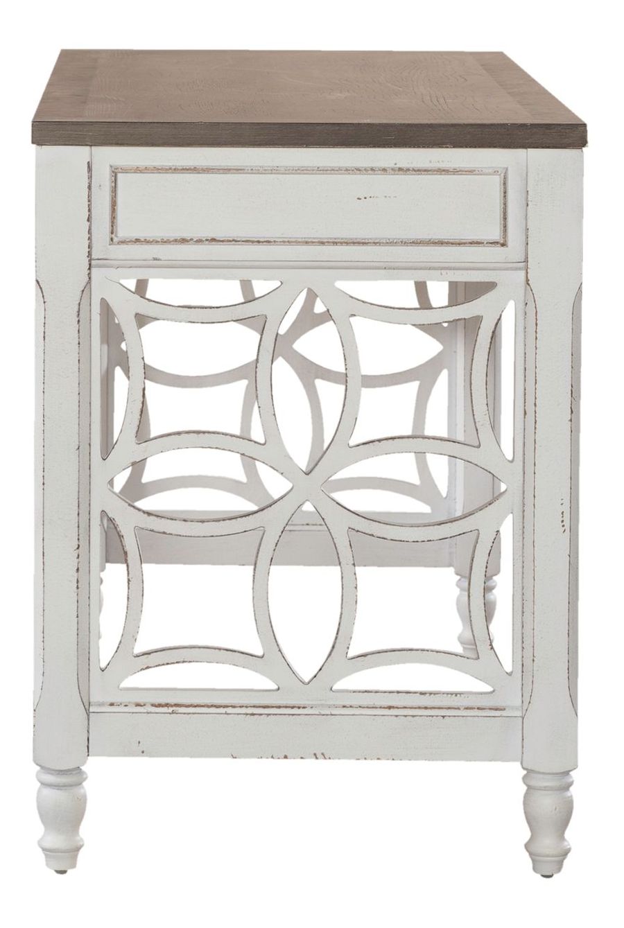 Magnolia Manor Antique White L-Shaped Office Desk Set
