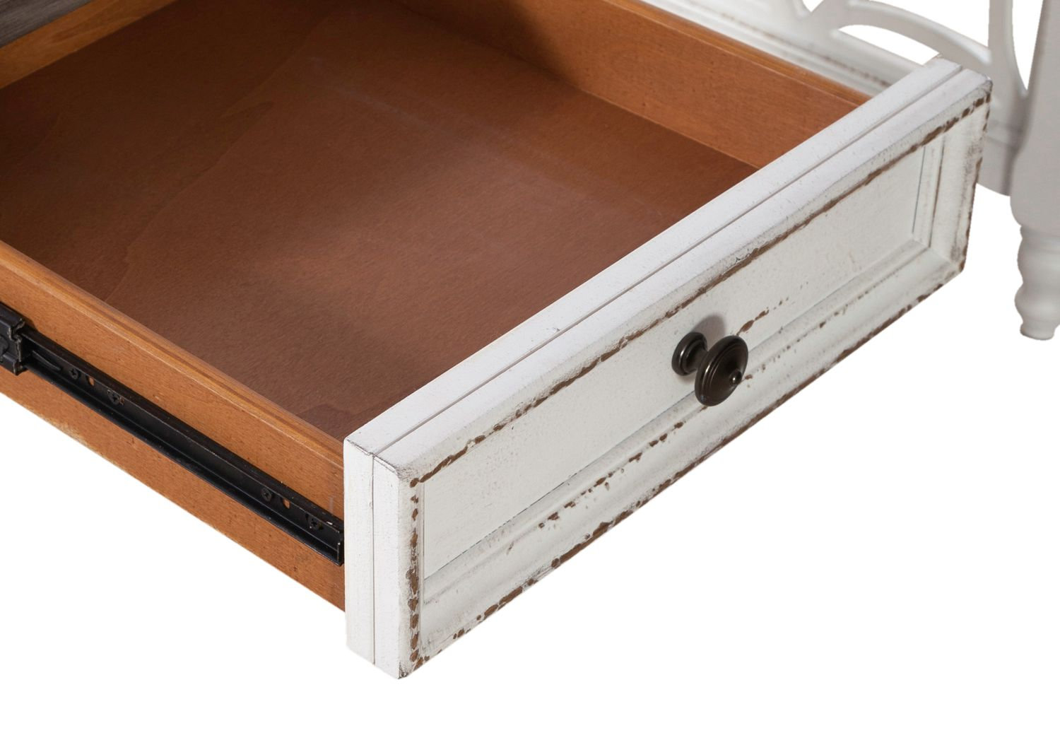 Magnolia Manor Distressed White L-Desk Set
