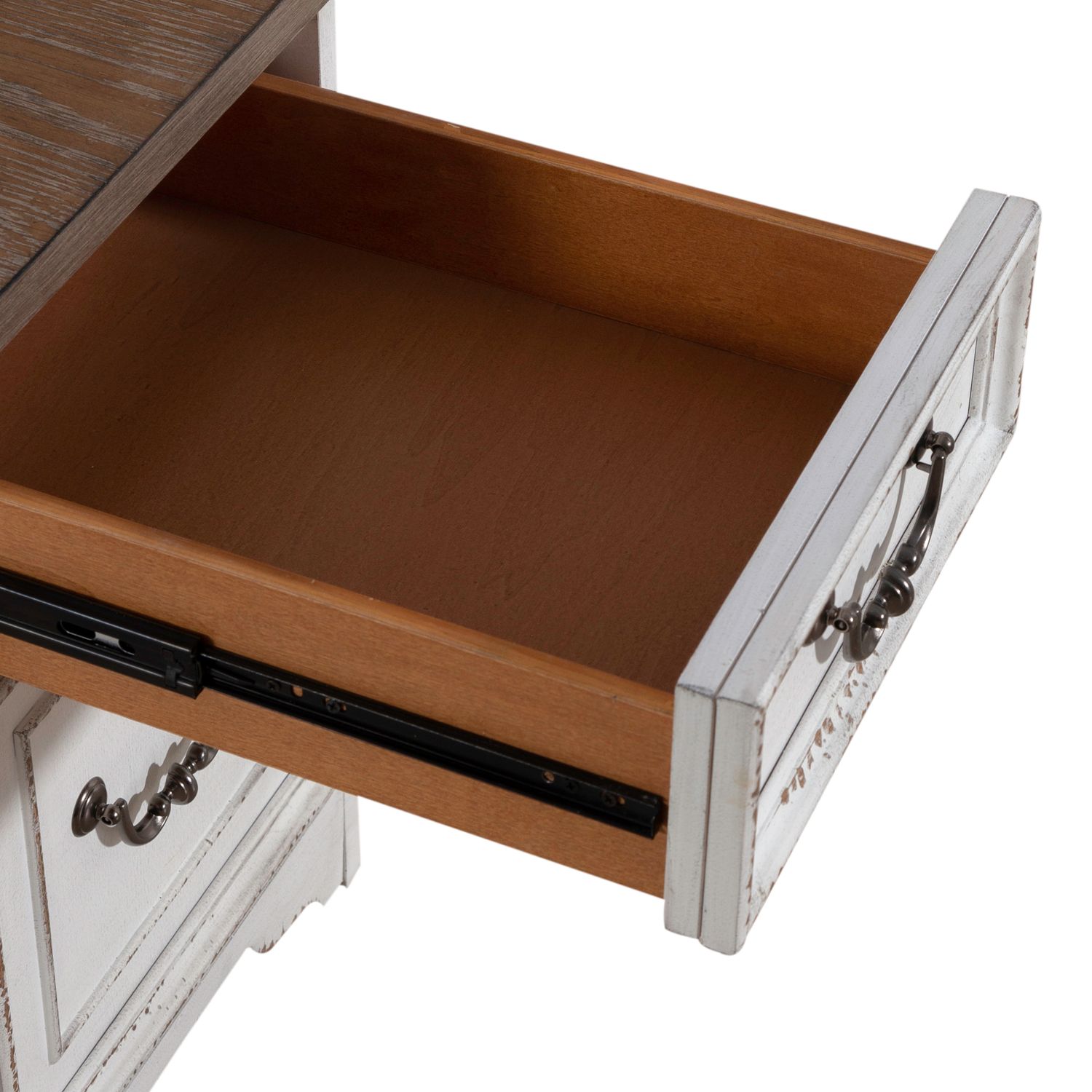 Magnolia Manor Antique White L-Shaped Office Desk Set