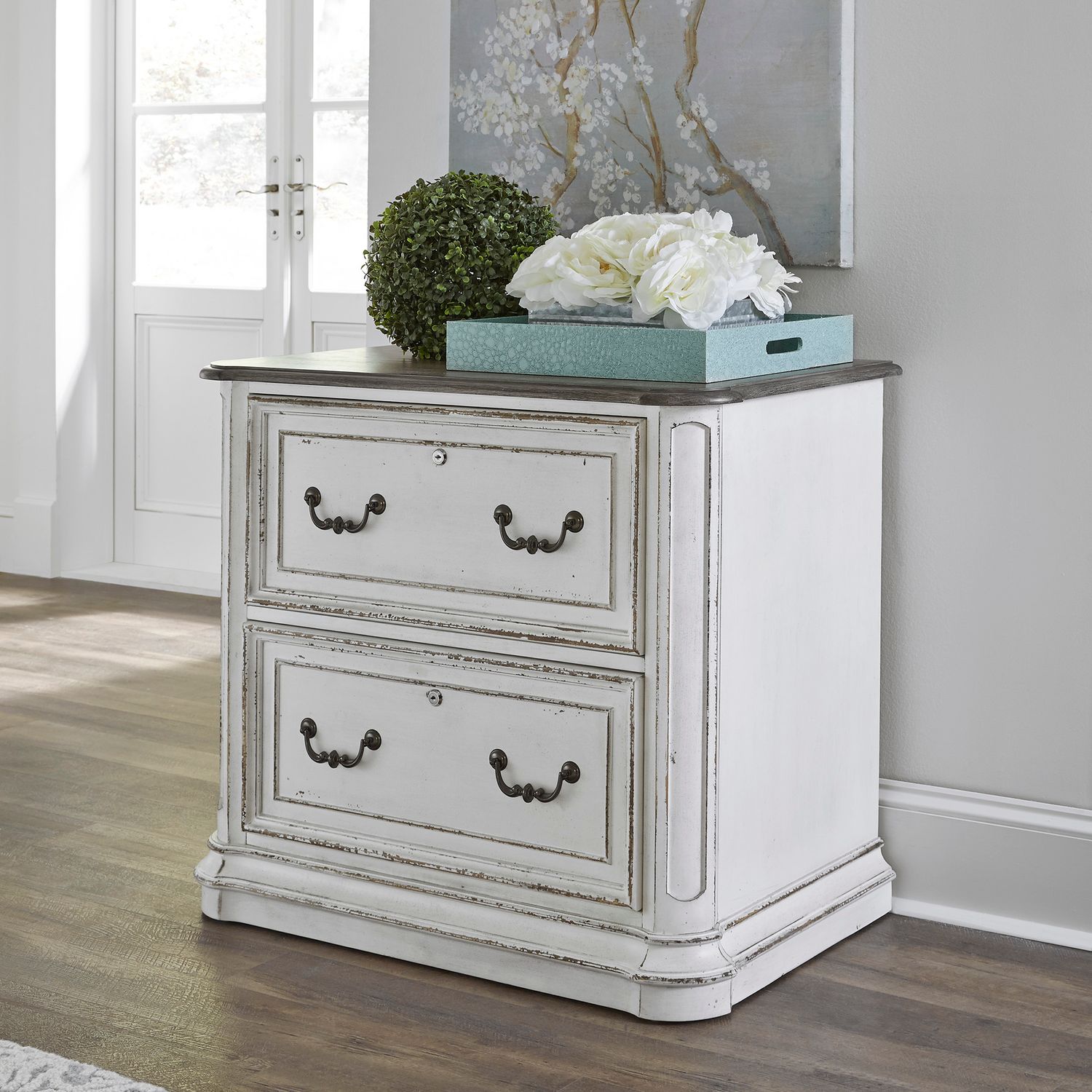 Magnolia Manor Wood 2-Drawer Jr Executive Media Lateral File Cabinet