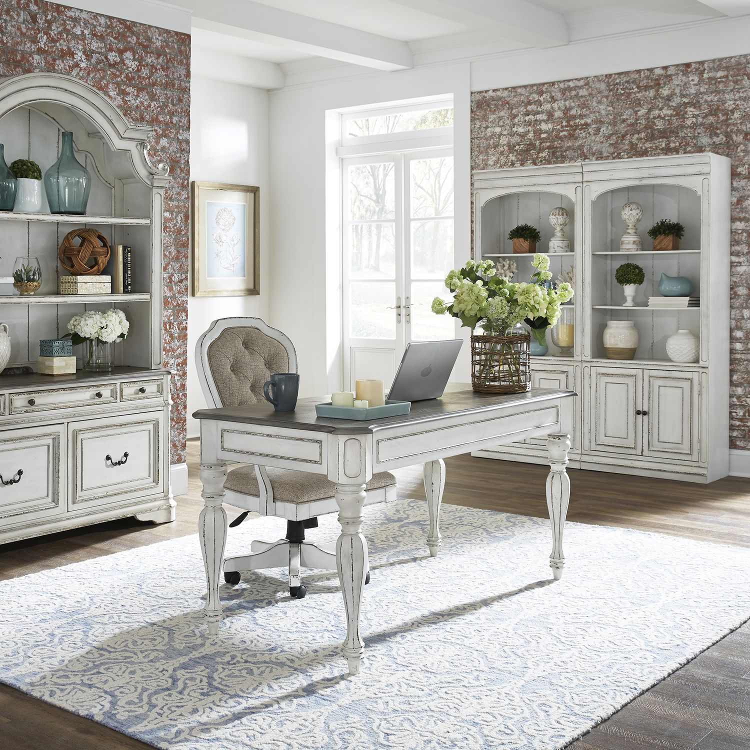 Magnolia Manor Wood Bunching Bookcase w/2 Doors