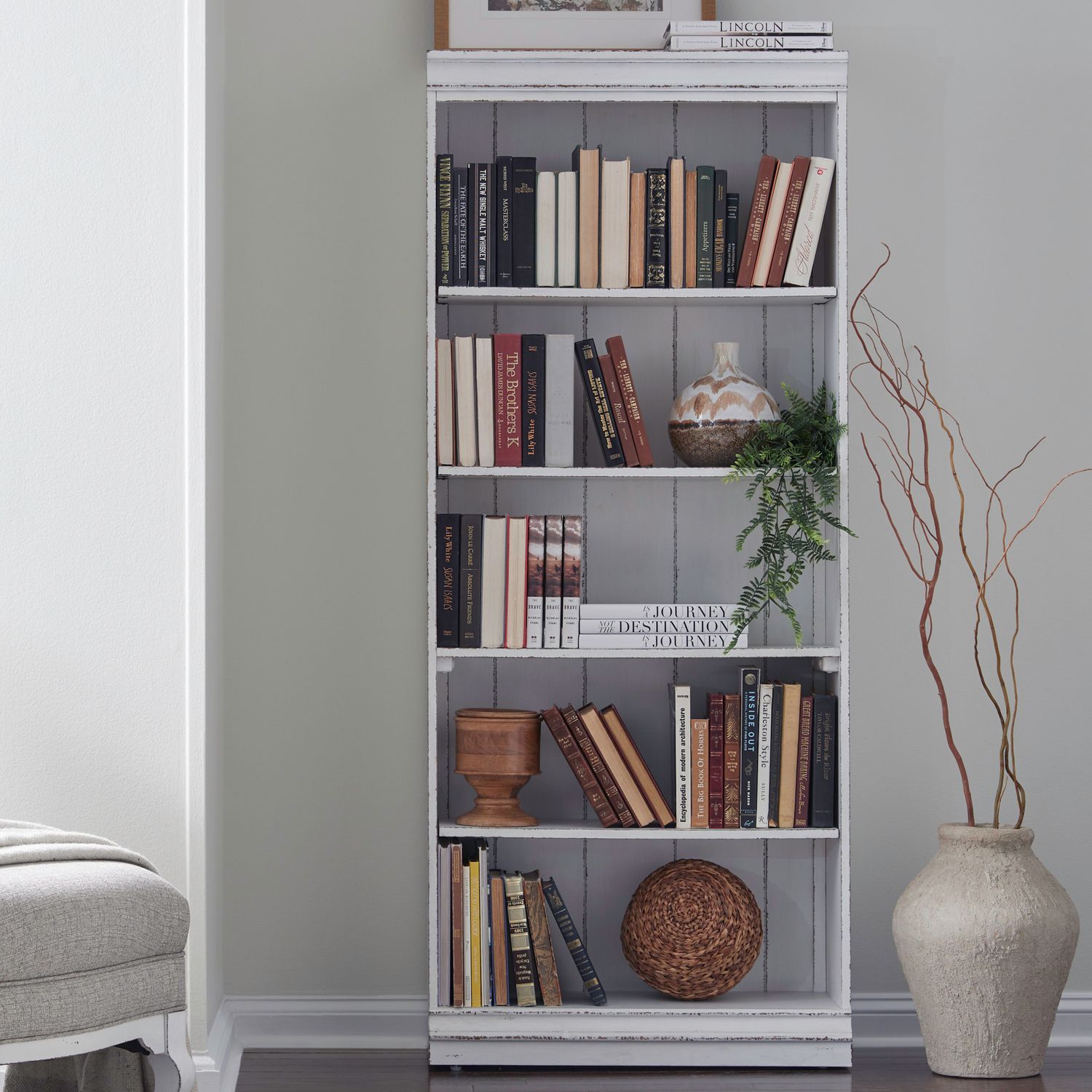 Magnolia Manor Wood 72-Inch Bookcase