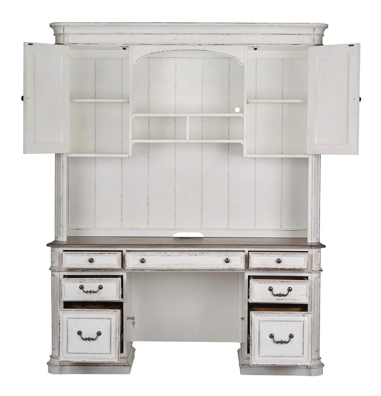 Magnolia Manor Antique White L-Shaped Desk Set | Liberty
