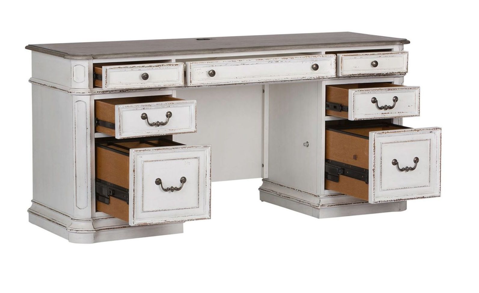 Magnolia Manor Antique White L-Shaped Desk Set | Liberty