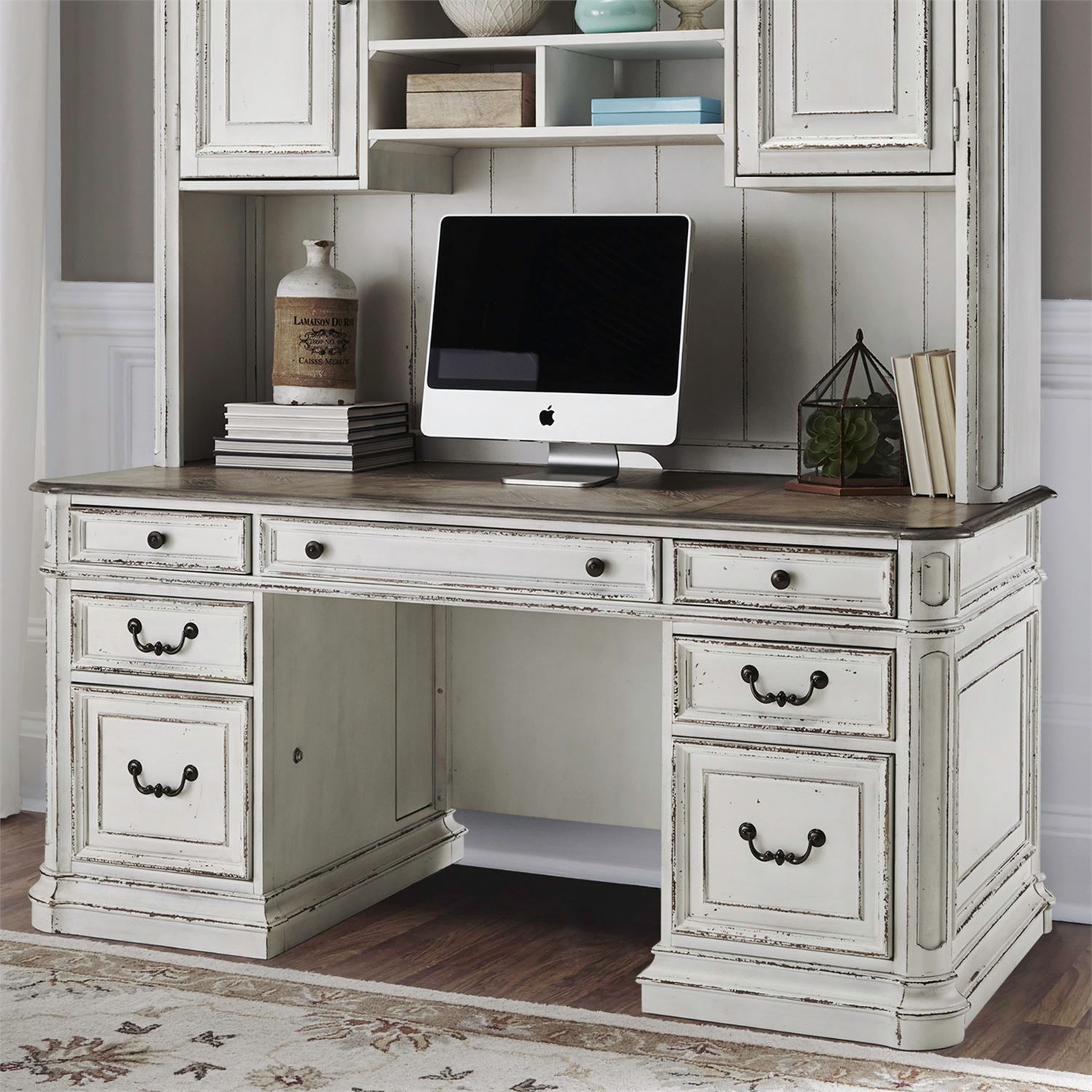 Magnolia Manor Wood Credenza w/7 Drawers