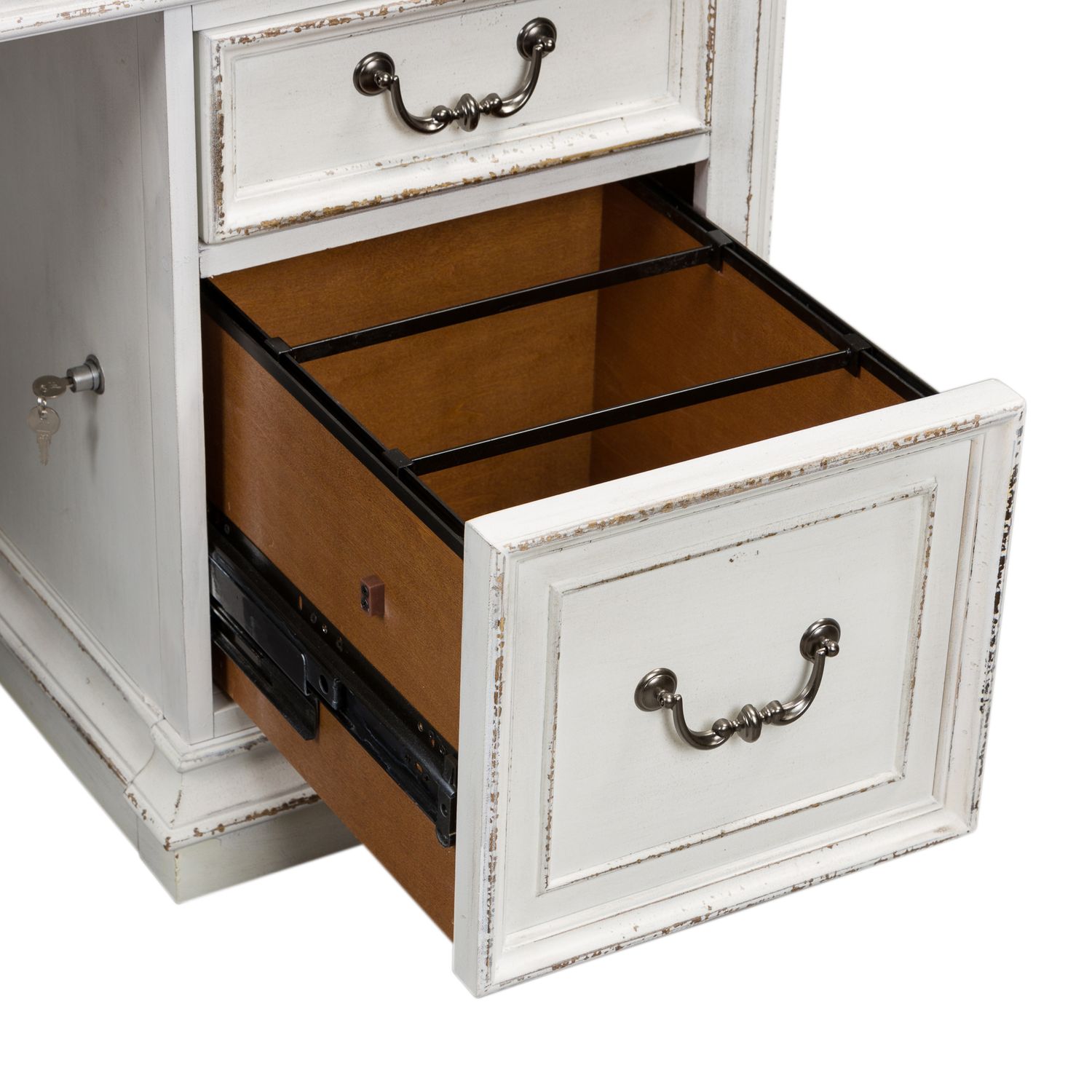 Magnolia Rectangular Wood Manor Desk w/7 Drawers