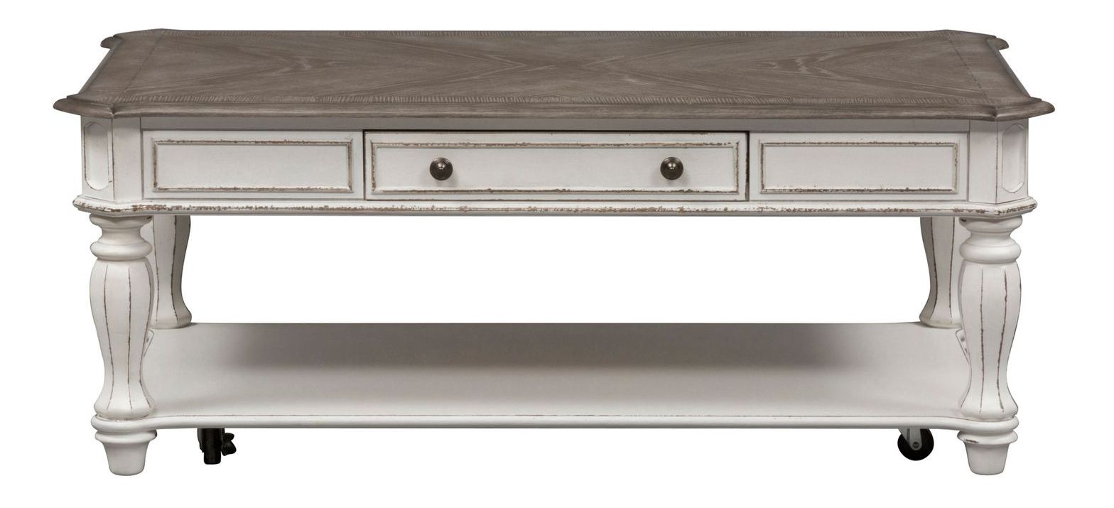 Magnolia Manor Rectangular Wood Cocktail Table w/Drawer
