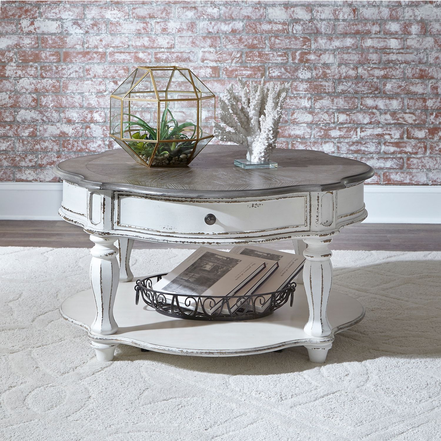 Magnolia Manor Round Cocktail Table Set | Liberty Furniture