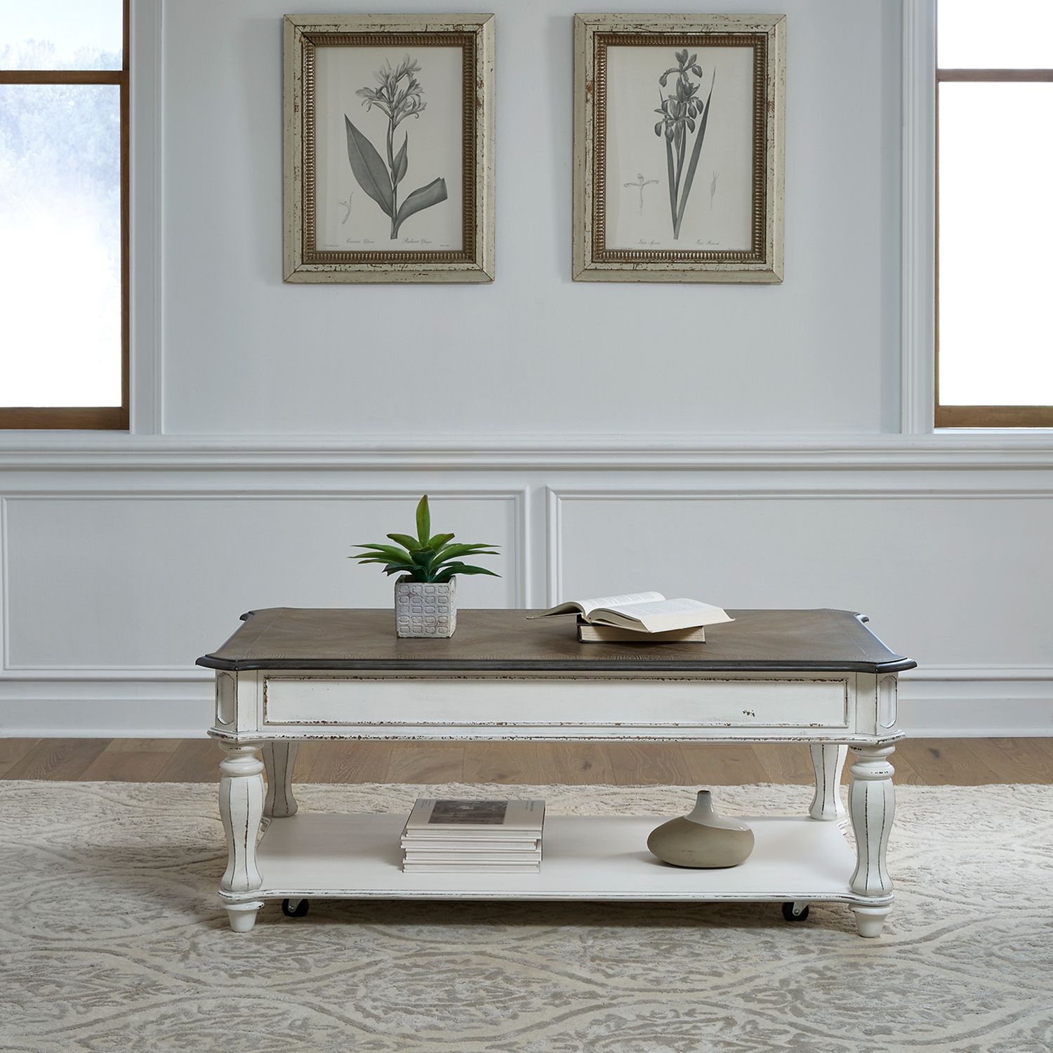 Magnolia Manor Oversized Square Cocktail Set | Antique White