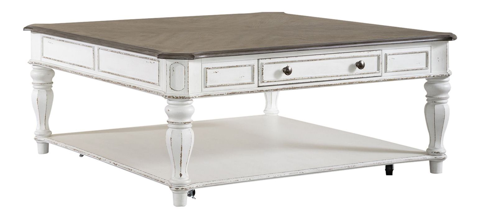 Magnolia Manor Oversized Square Cocktail Set | Antique White