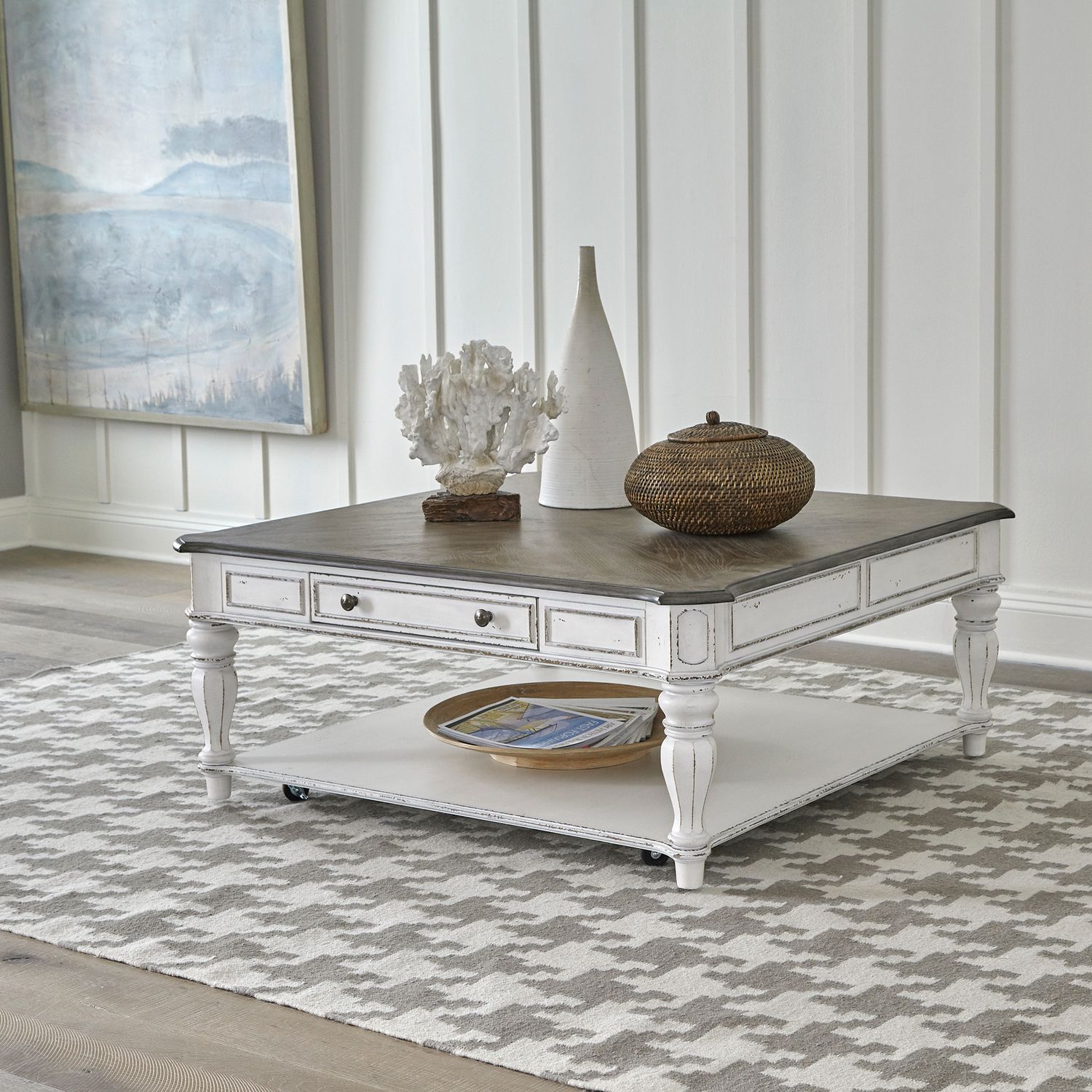 Magnolia Manor Oversized Square Cocktail Set | Antique White