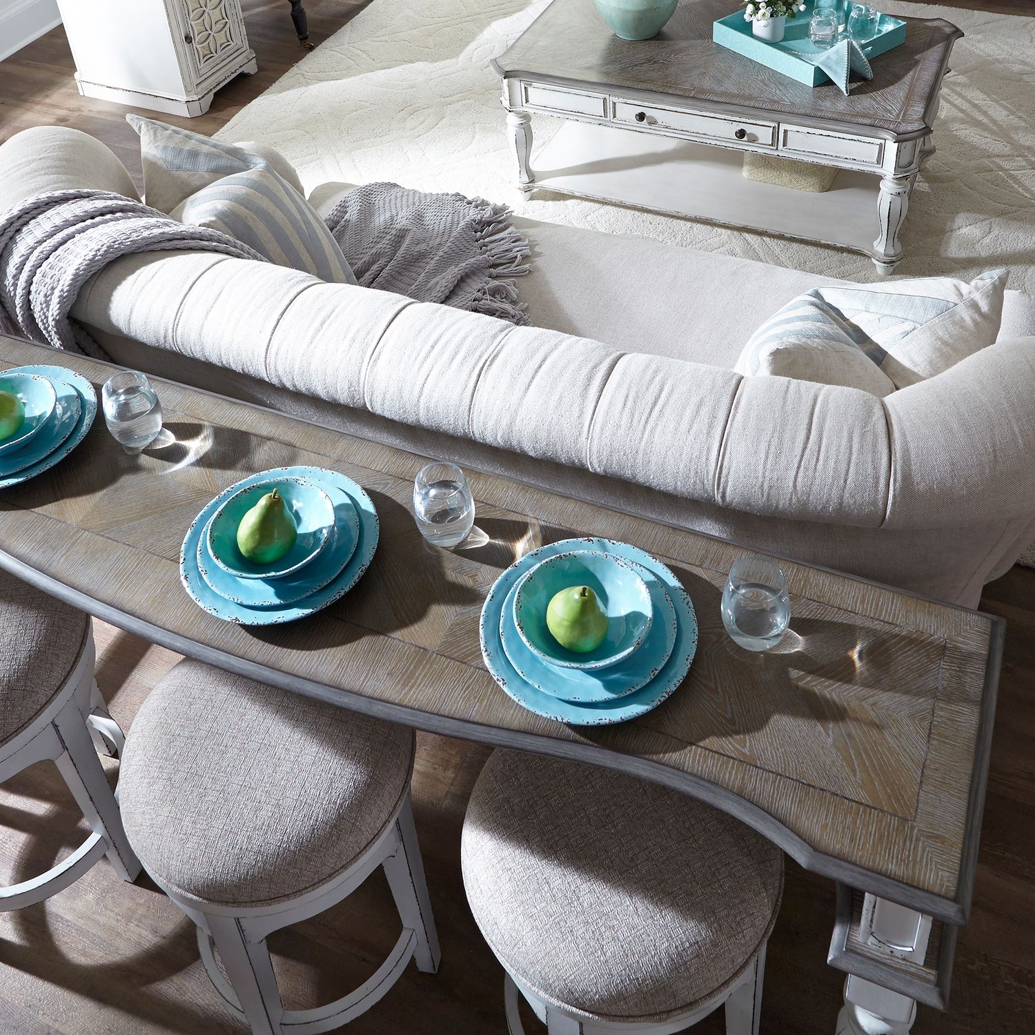 Magnolia Manor Rectangular Wood Console Bar Table